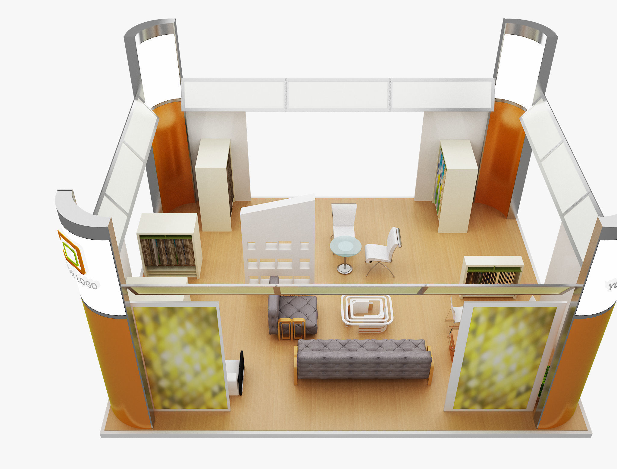 Booth Exhibition Stand a491 3D model_2