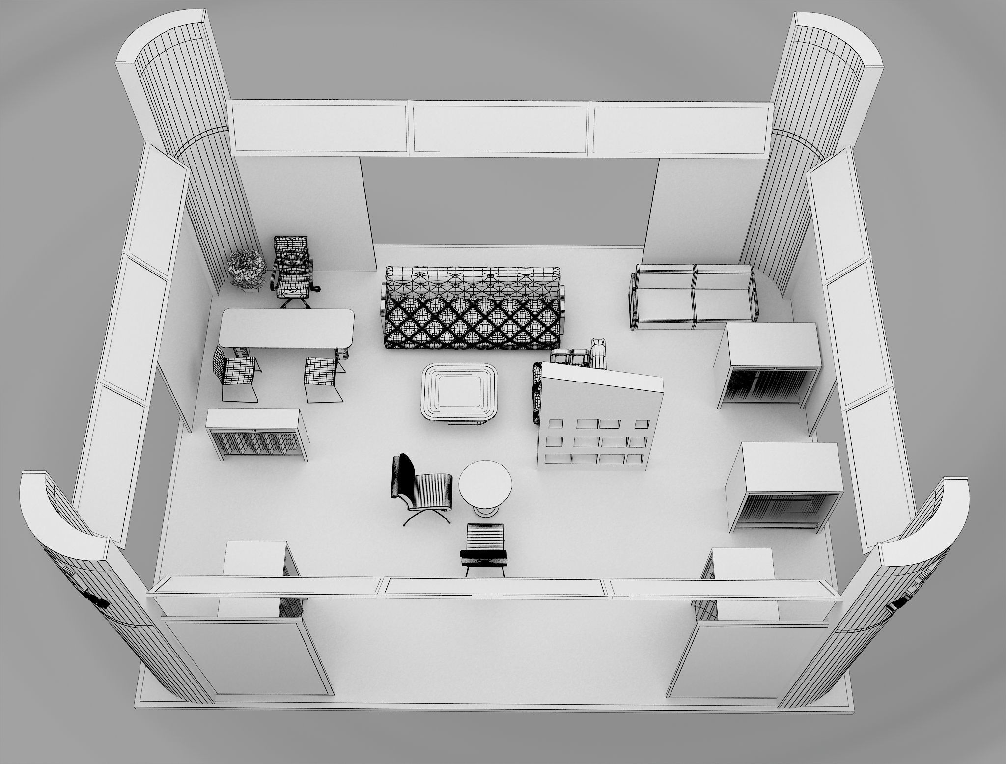 Booth Exhibition Stand a491 3D model_9