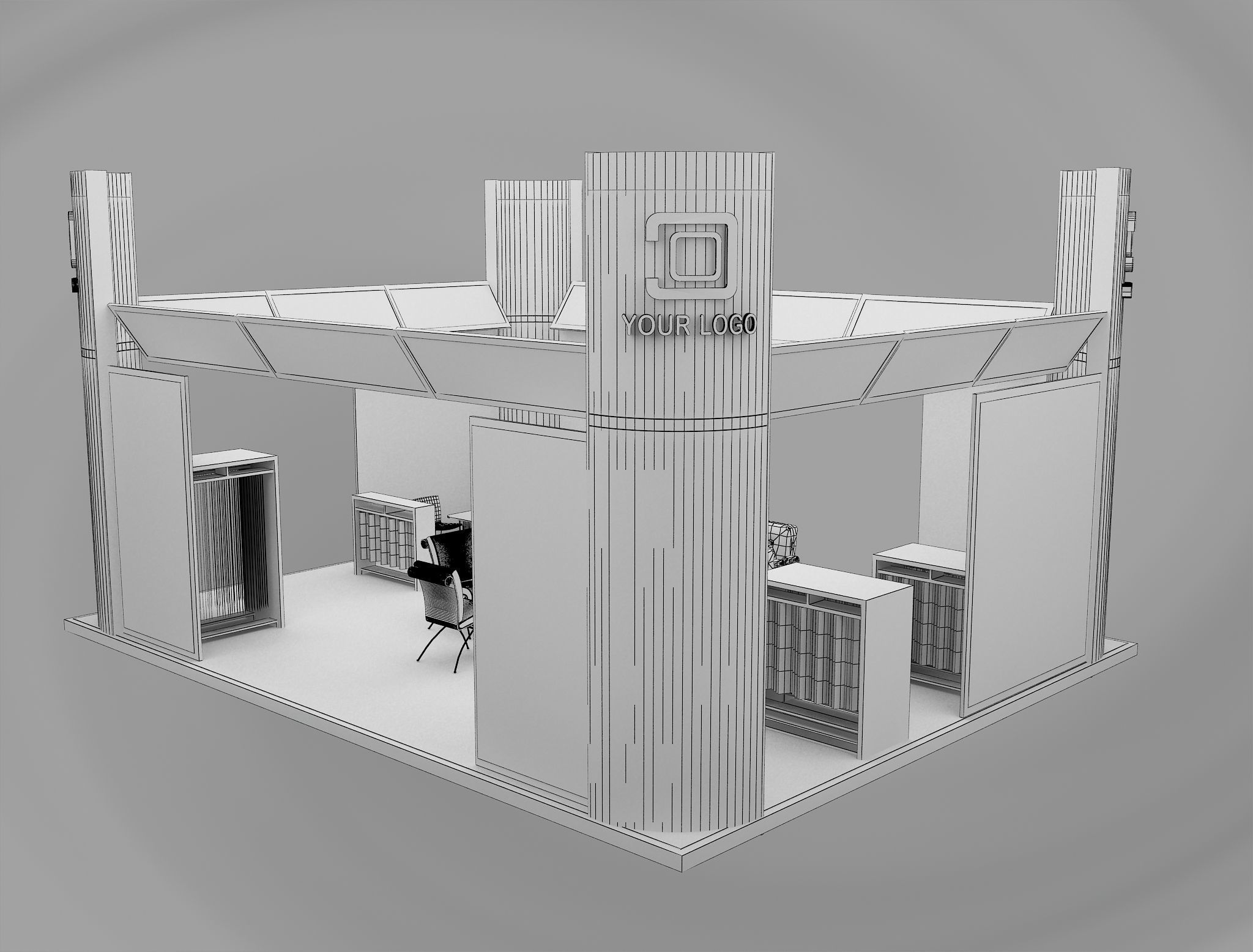 Booth Exhibition Stand a491 3D model_5