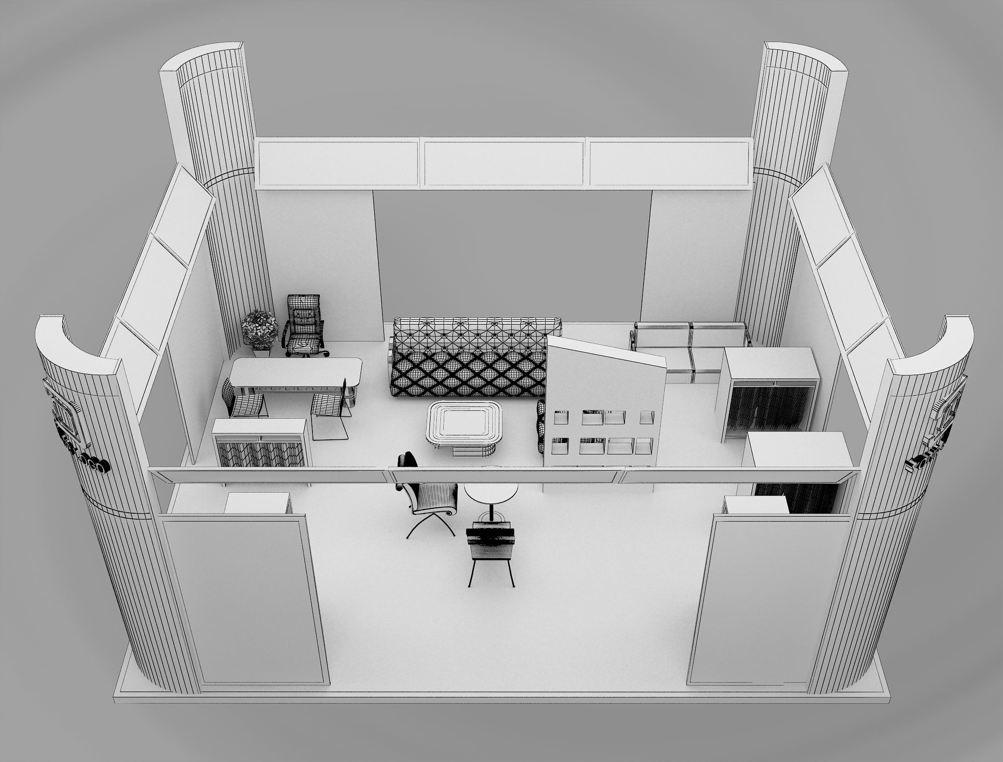 Booth Exhibition Stand a491 3D model_1