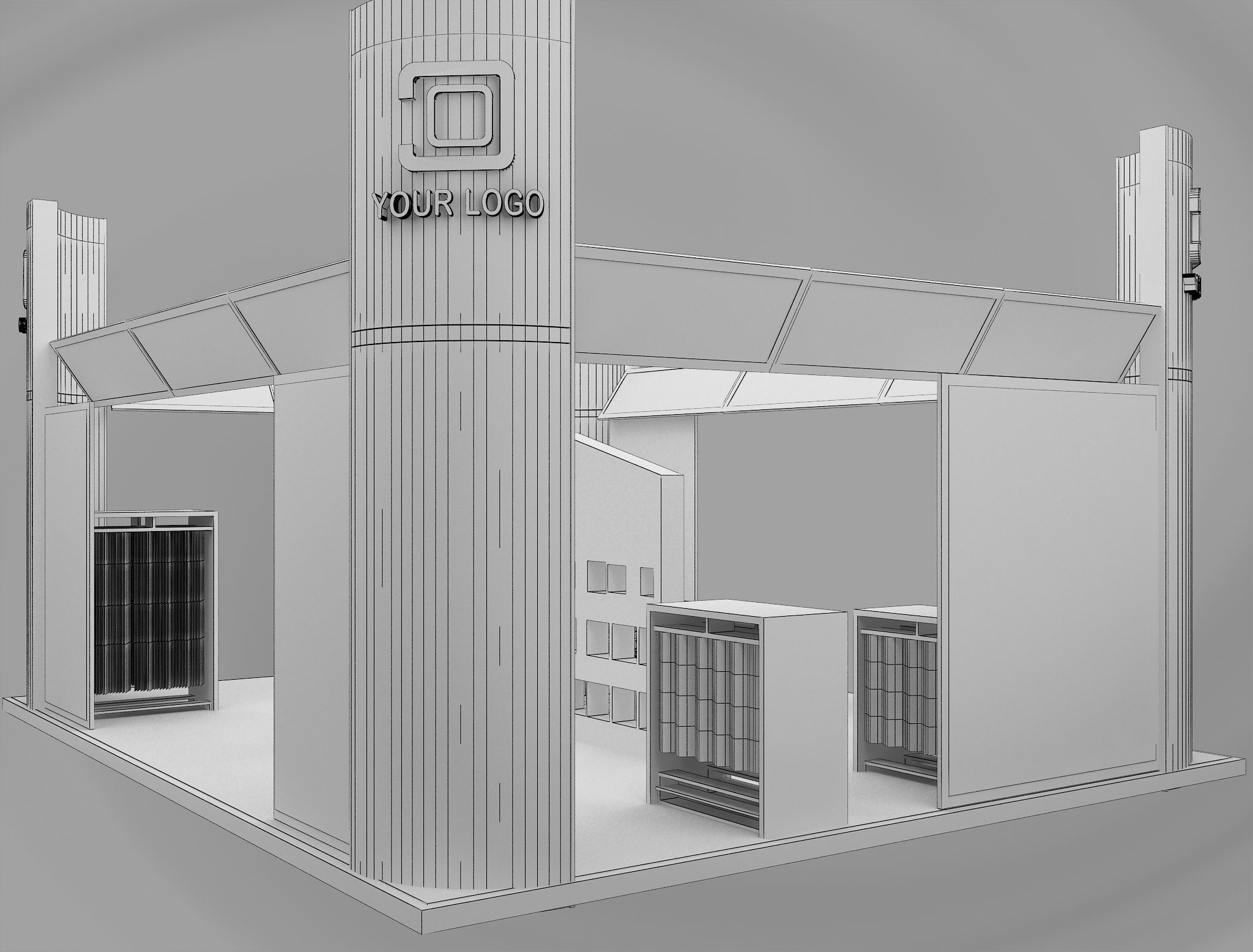 Booth Exhibition Stand a491 3D model_11