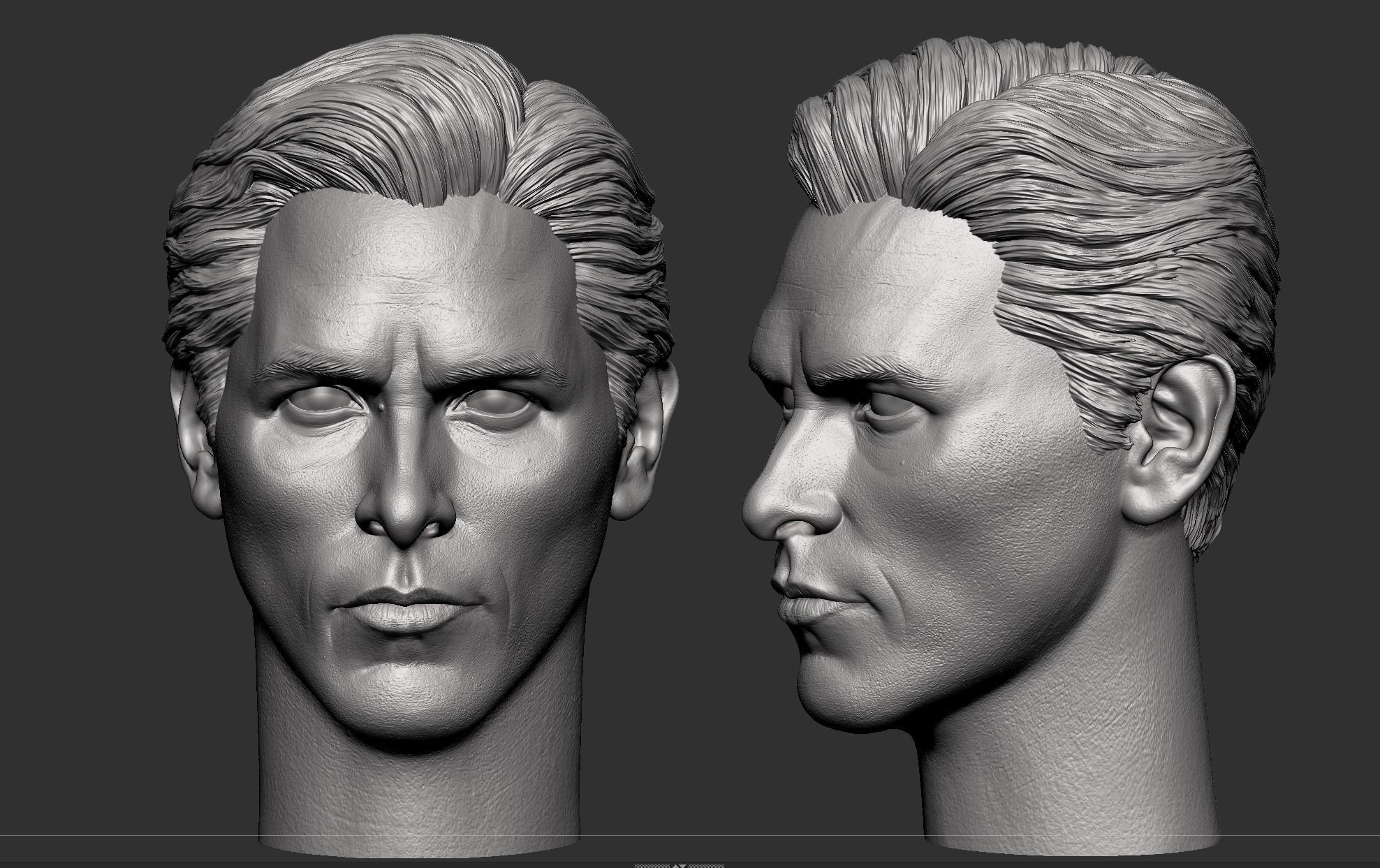 Christian Bale- Bruce Wayne Head 3D print model_3