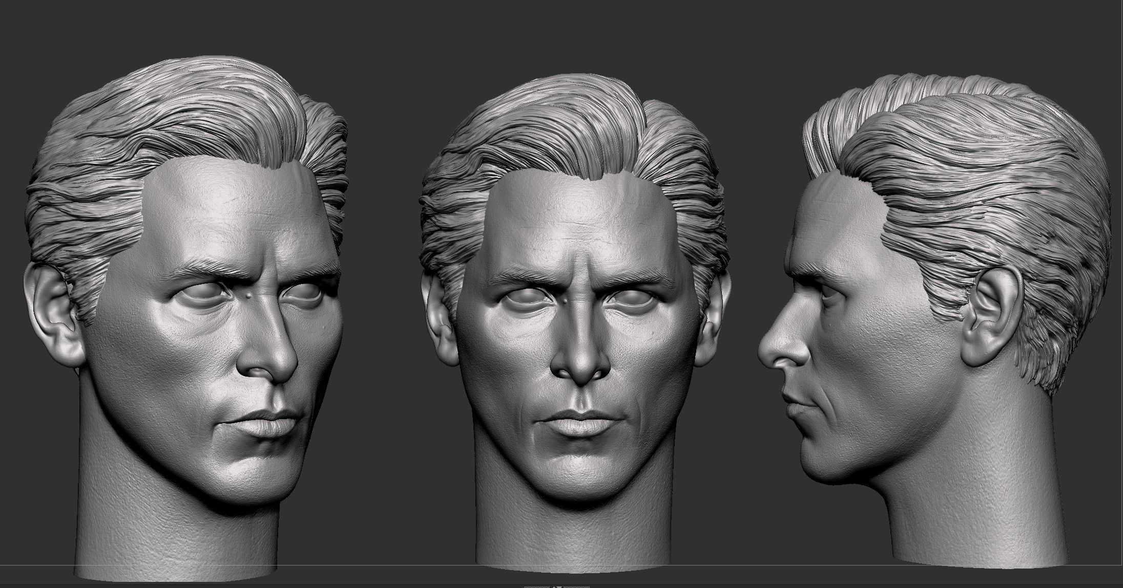 Christian Bale- Bruce Wayne Head 3D print model_7