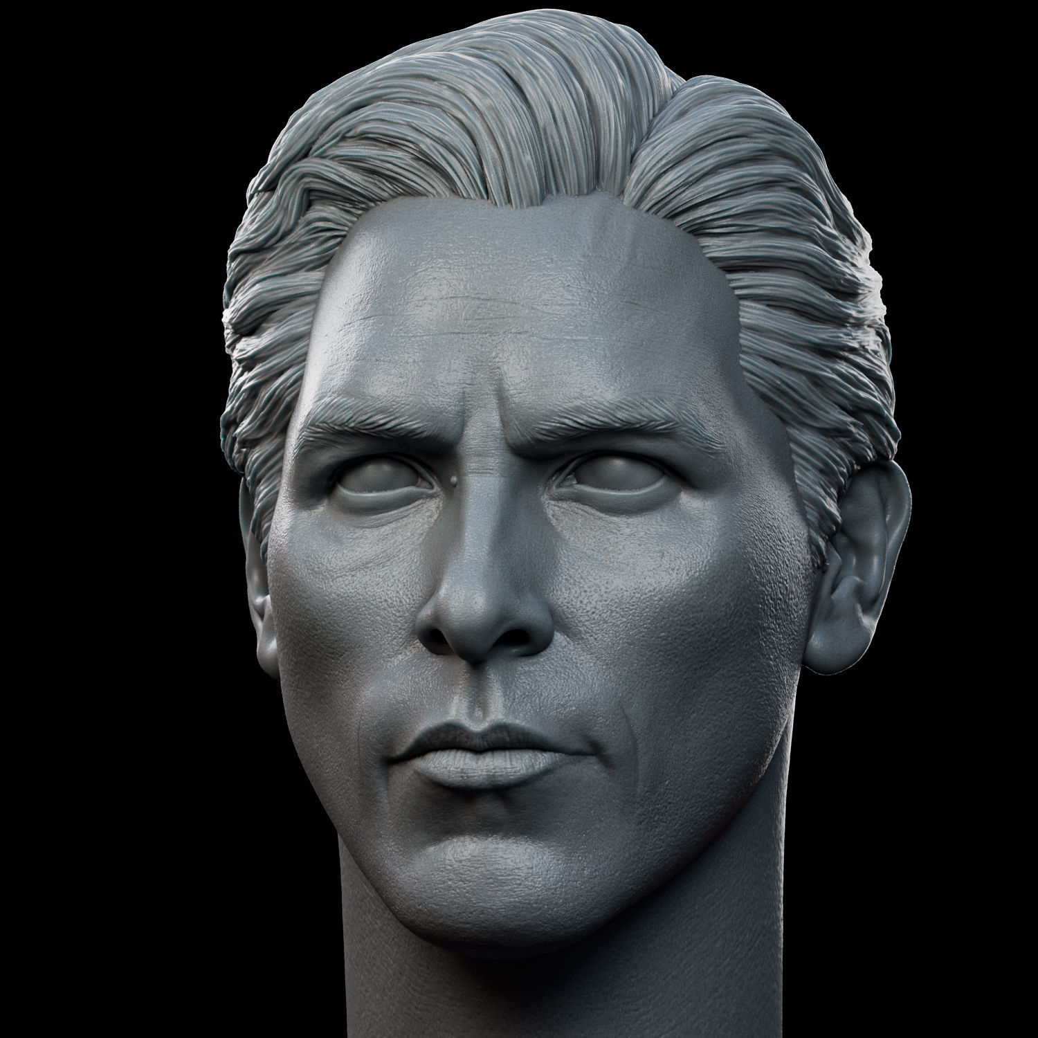 Christian Bale- Bruce Wayne Head 3D print model_1