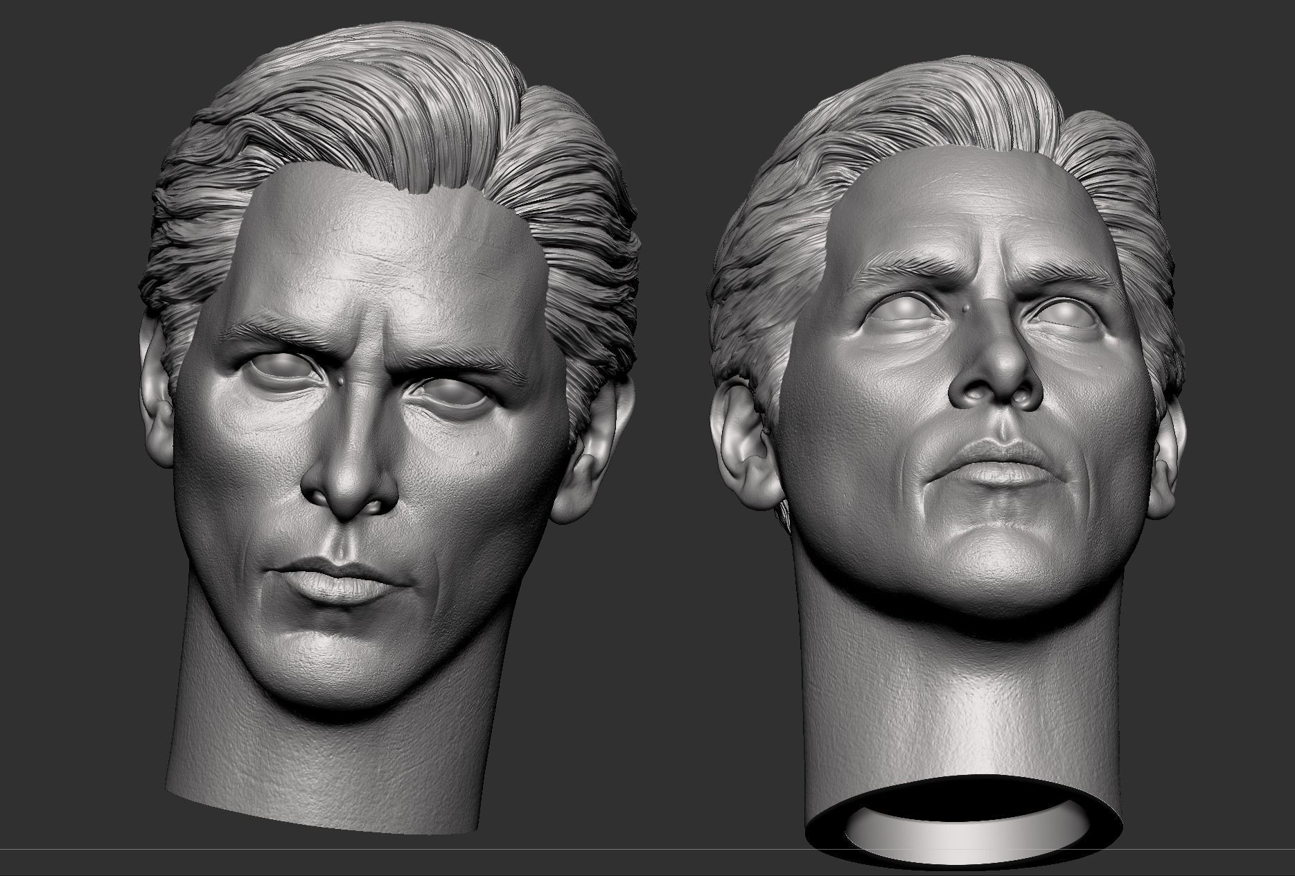 Christian Bale- Bruce Wayne Head 3D print model_8