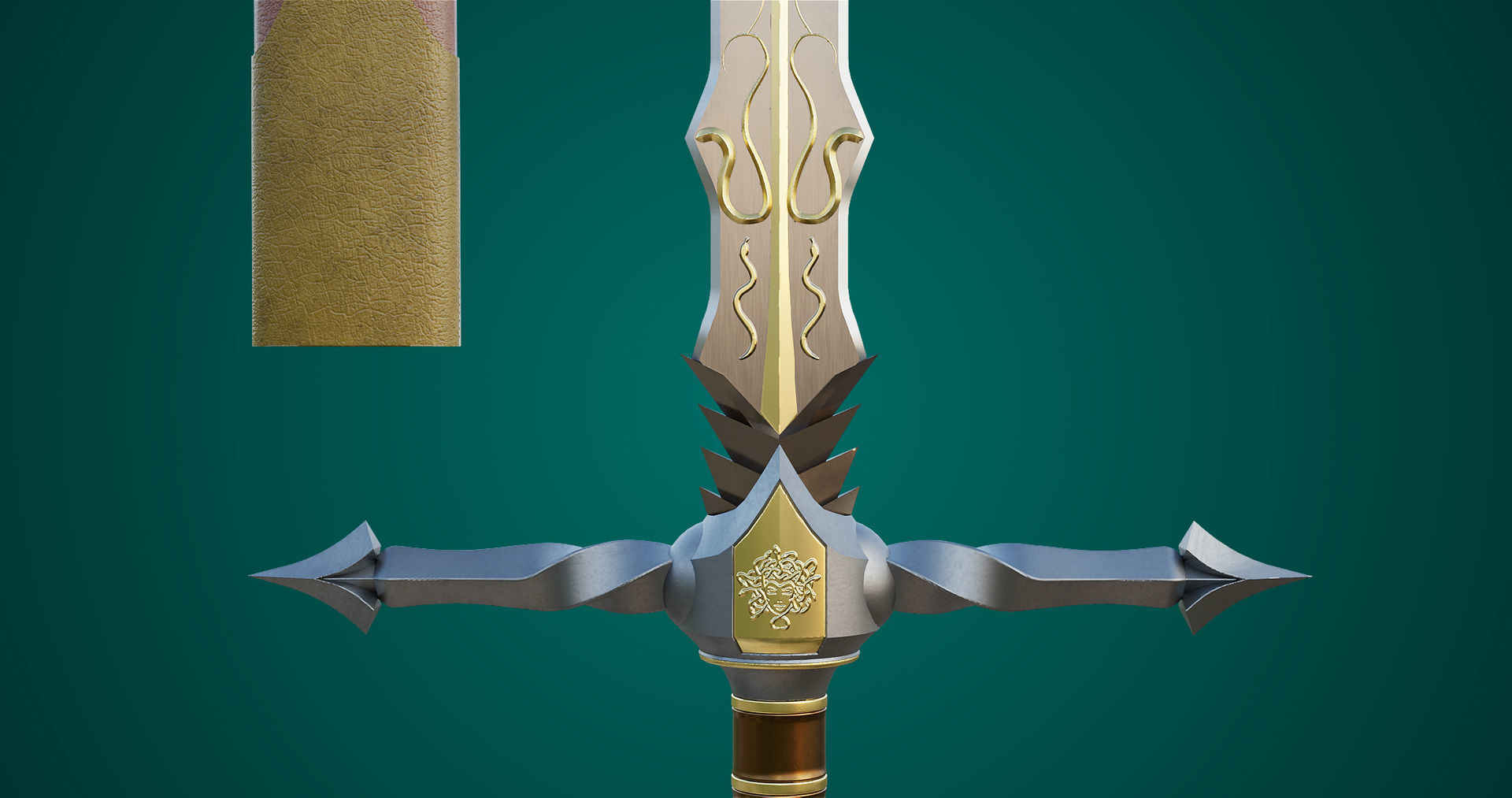Fantasy Sword 06 Game-Ready PBR Unity UE V-Ray Textures Included Low-poly 3D model_17