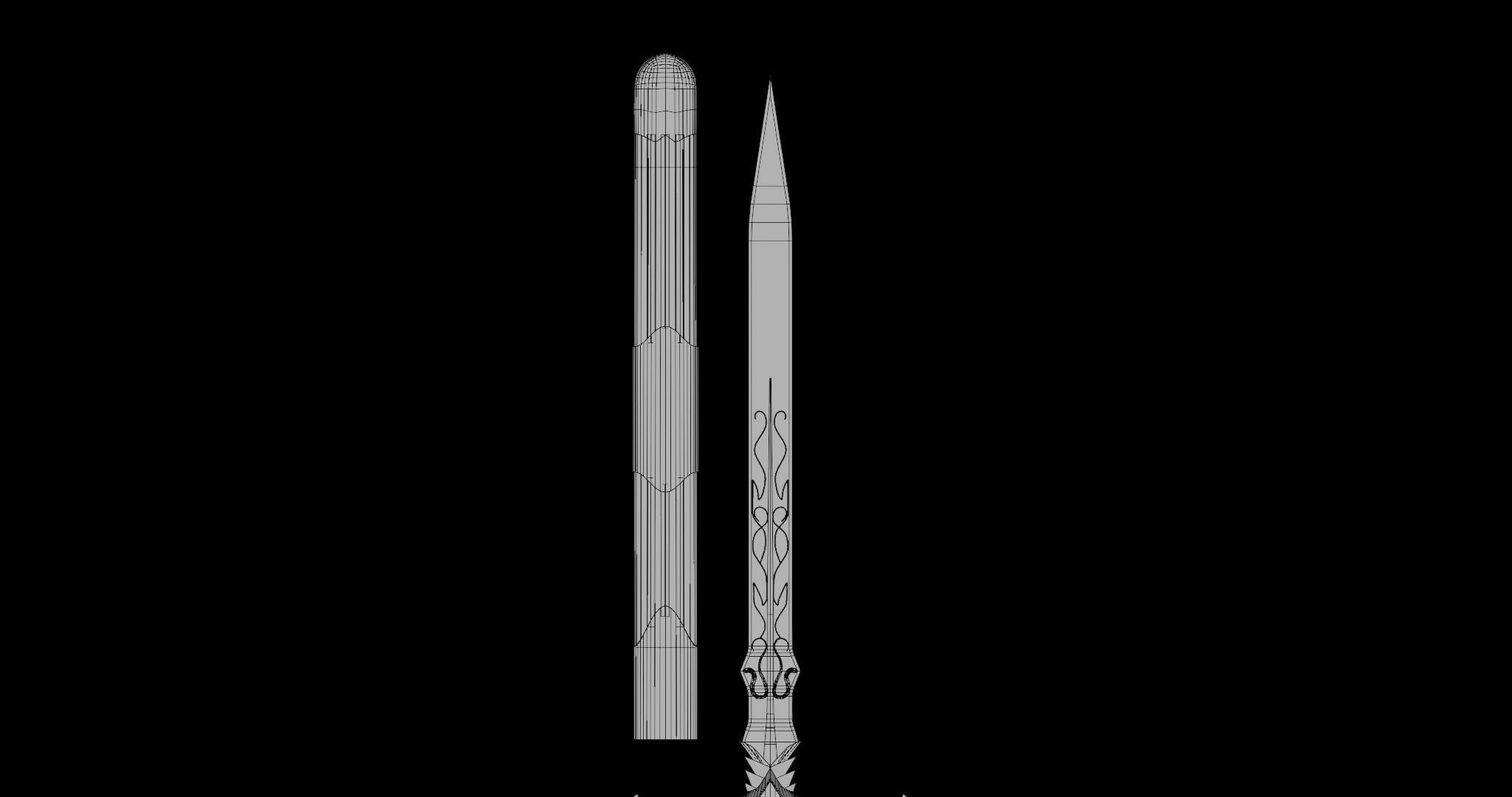 Fantasy Sword 06 Game-Ready PBR Unity UE V-Ray Textures Included Low-poly 3D model_33