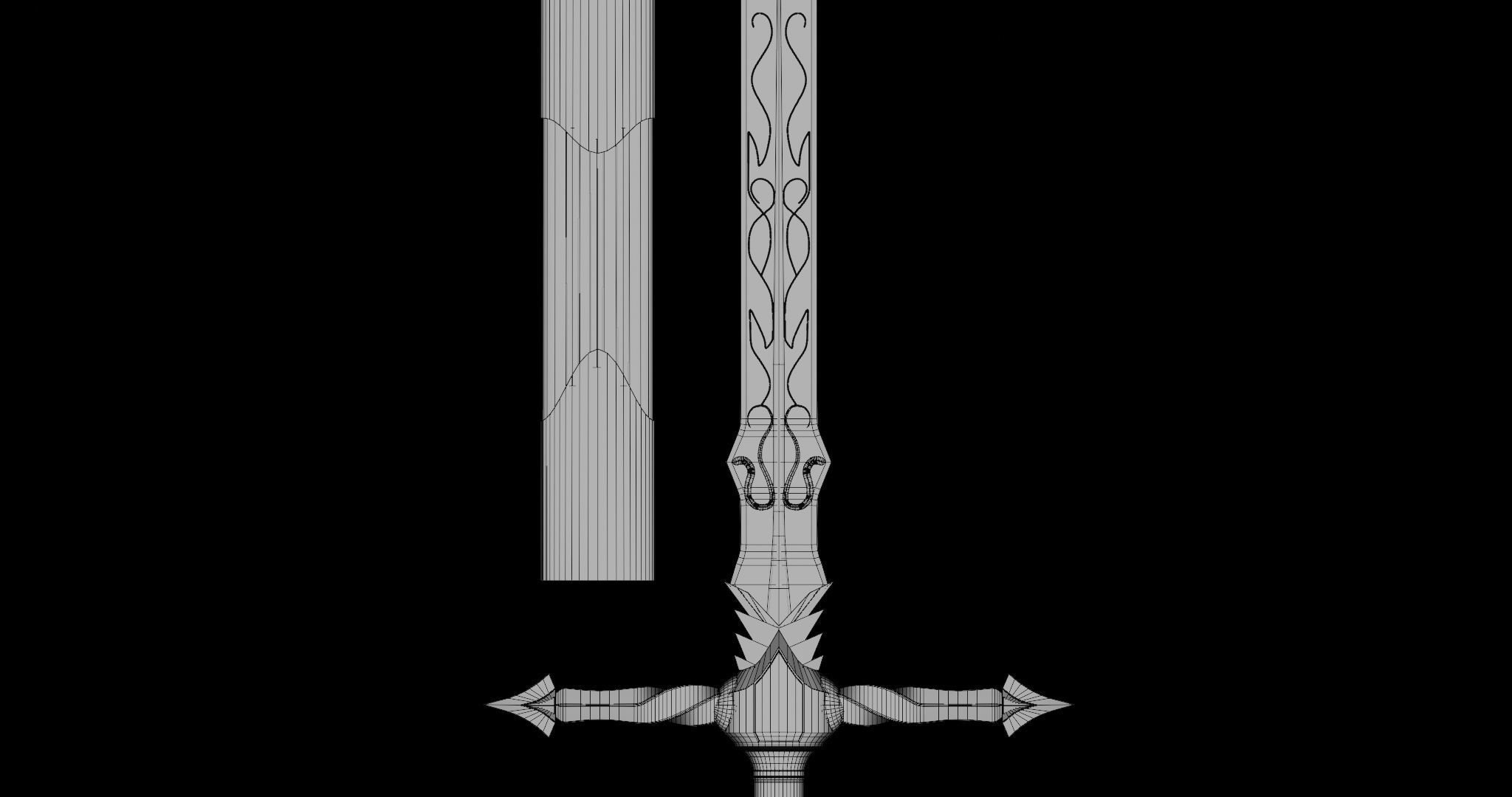 Fantasy Sword 06 Game-Ready PBR Unity UE V-Ray Textures Included Low-poly 3D model_36