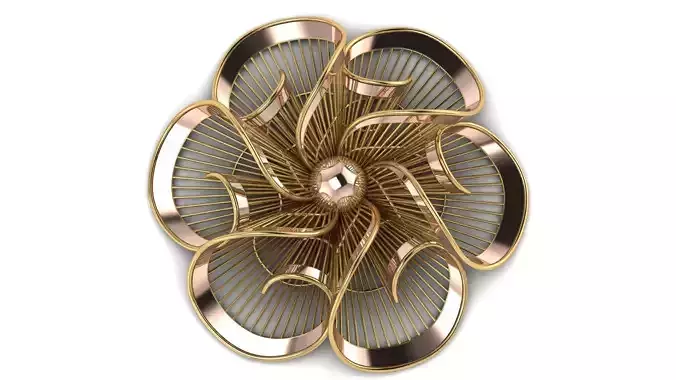 fizyon3d flower in gold and silver