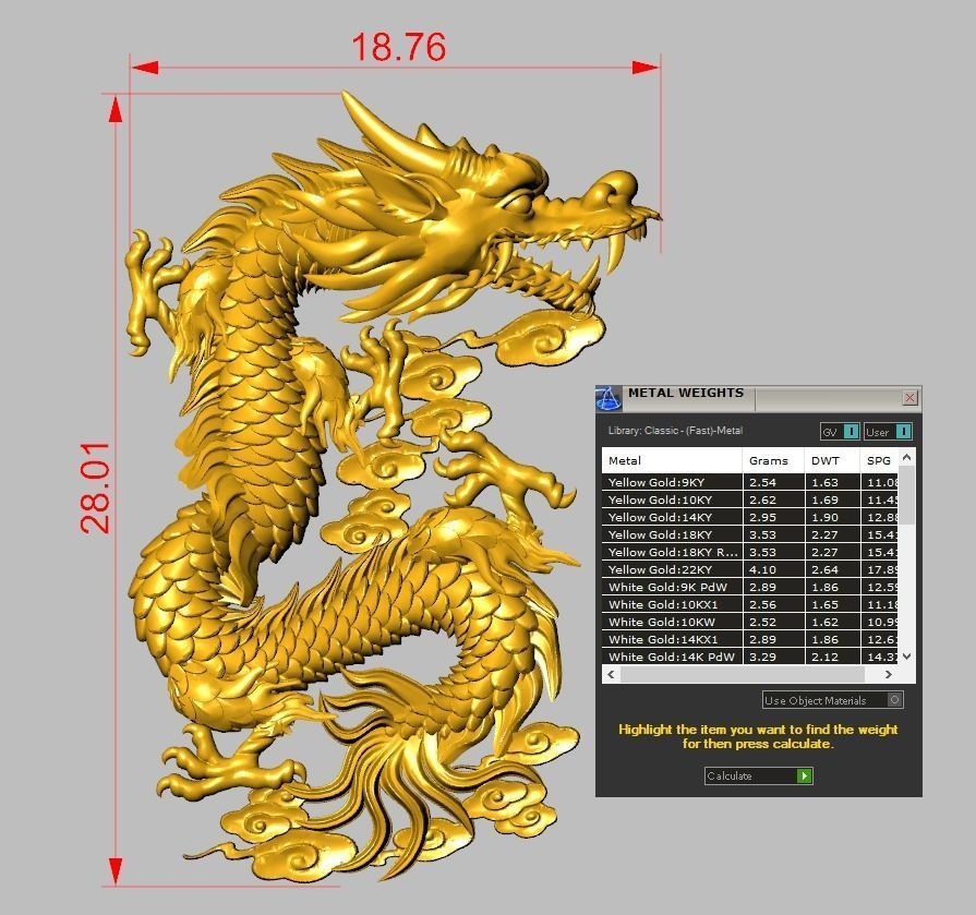 Asian china relief dragon pendant in the sky 18 3D print model_6