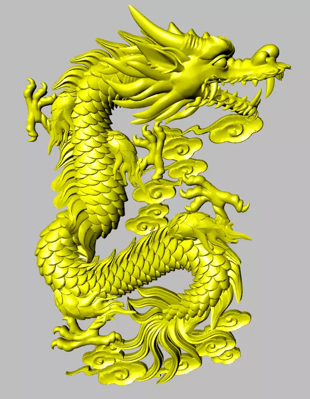 Asian china relief dragon pendant in the sky 18 3D print model_0