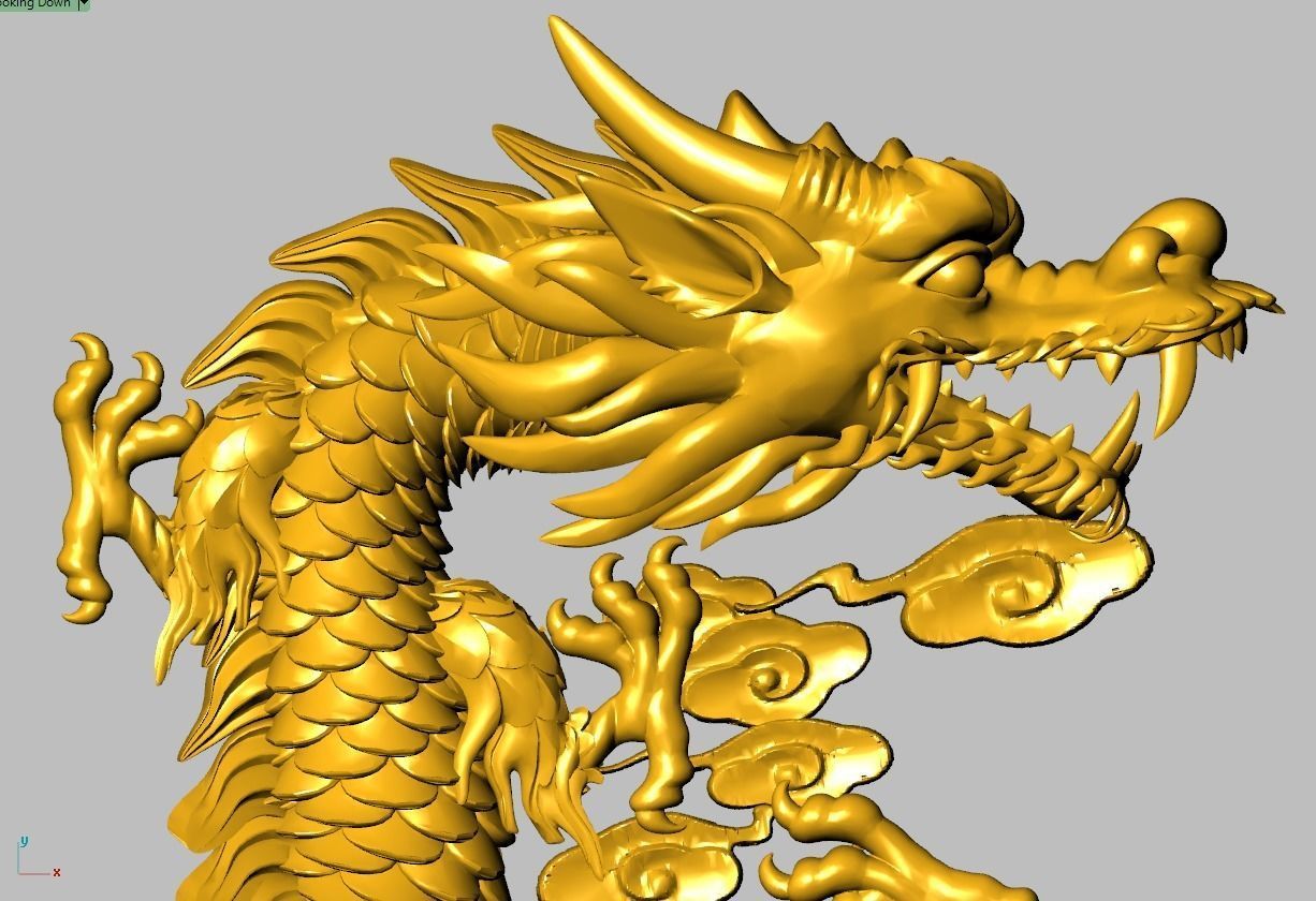 Asian china relief dragon pendant in the sky 18 3D print model_3