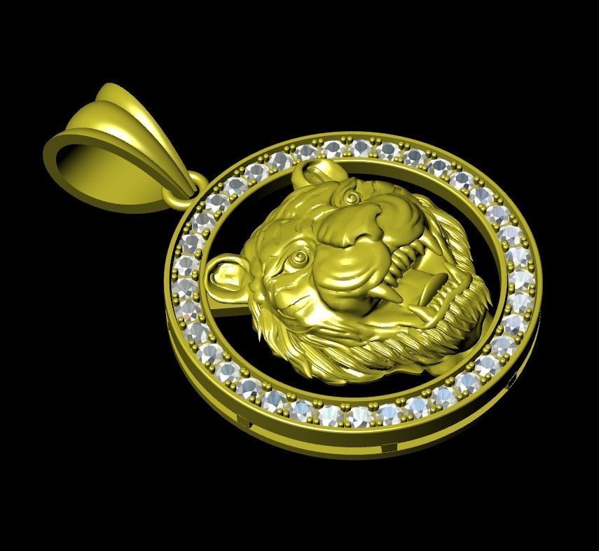Jewelry Pendant Tiger  3D print model_1