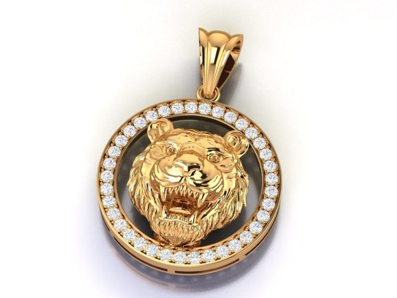 Jewelry Pendant Tiger  3D print model_8