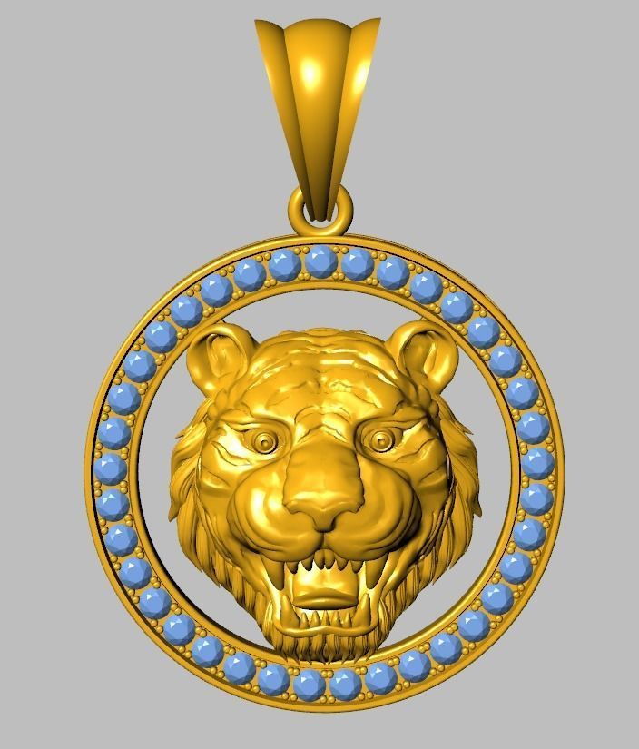 Jewelry Pendant Tiger  3D print model_4