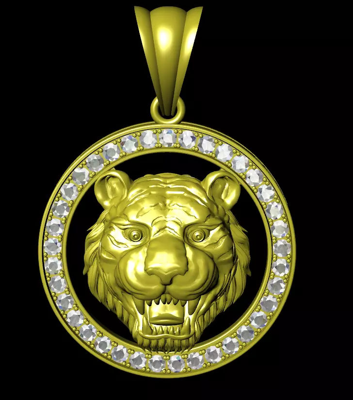 Jewelry Pendant Tiger  3D print model_0