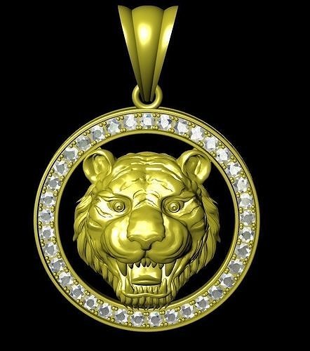 Jewelry Pendant Tiger  3D print model