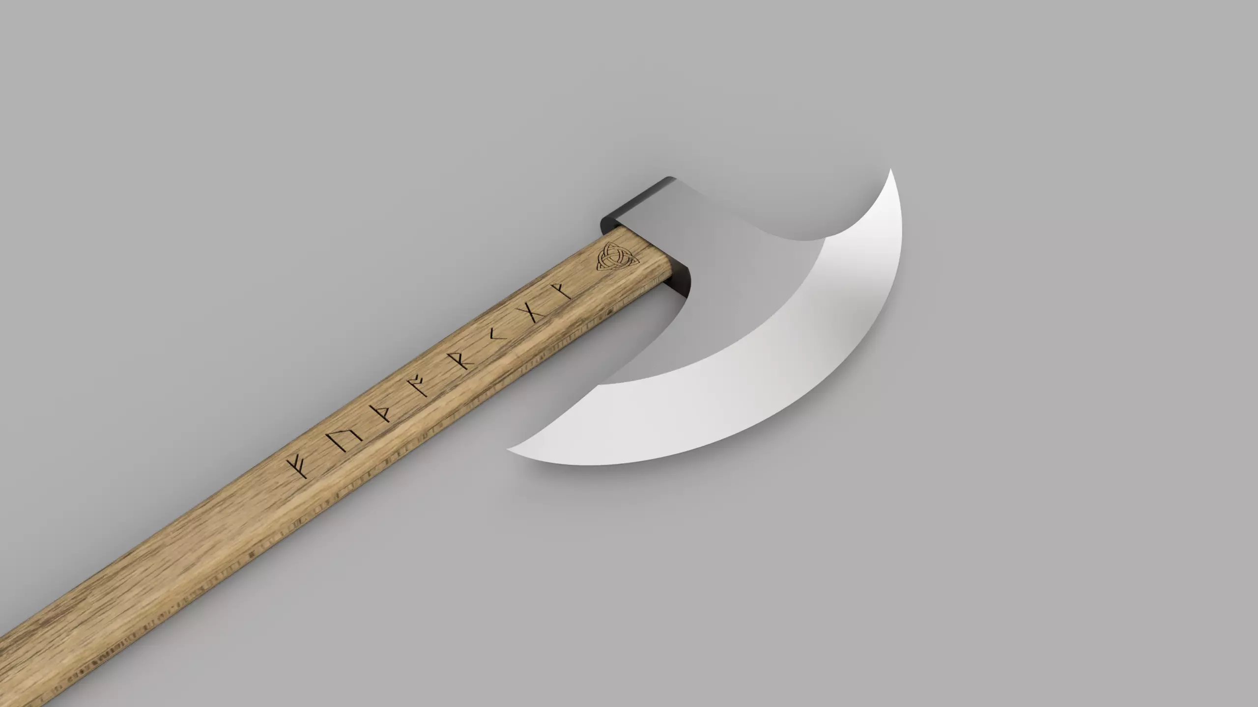 Stunning Axe with Nordic runes imprinted Free 3D model
