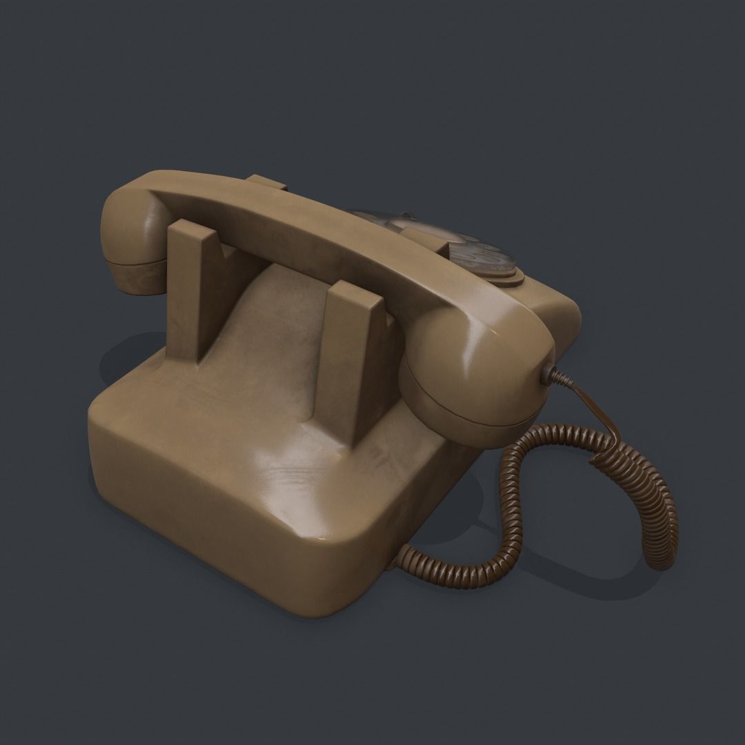 vintage phone Pbr 3D model_4