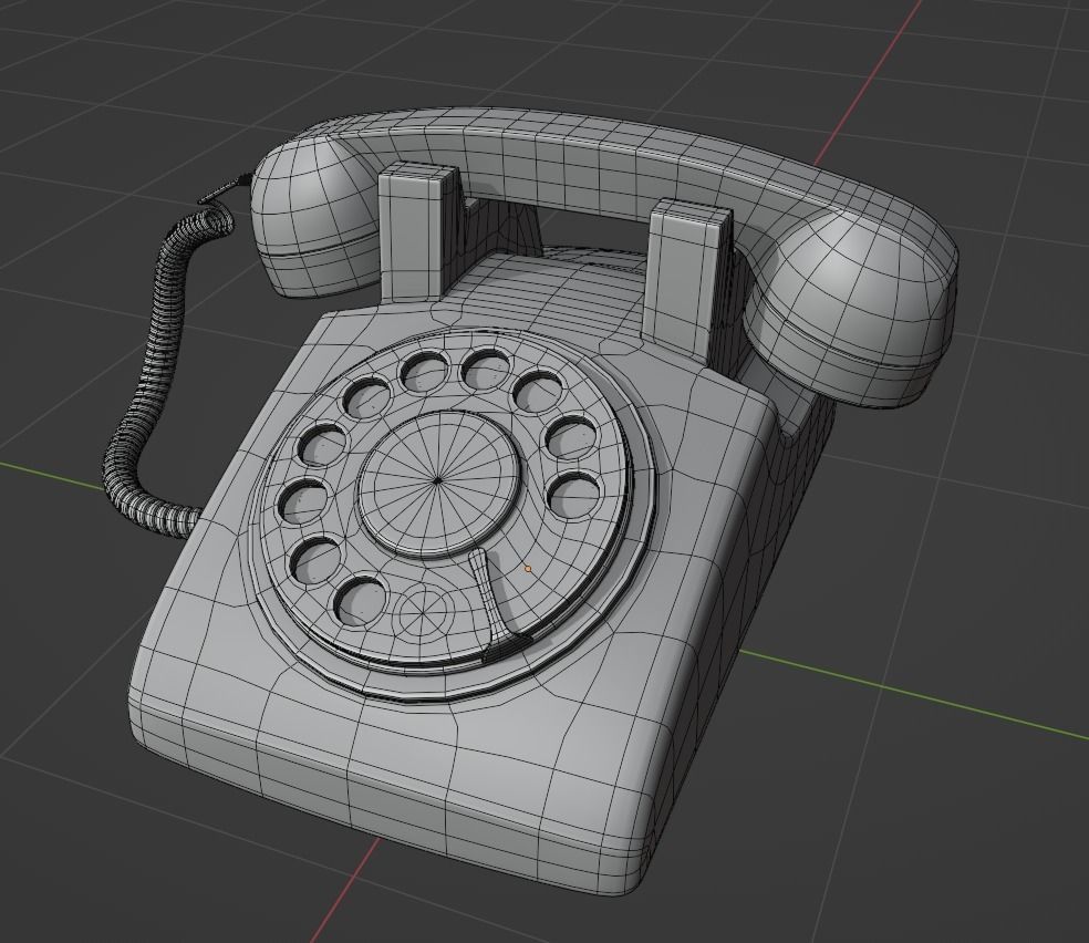 vintage phone Pbr 3D model_9