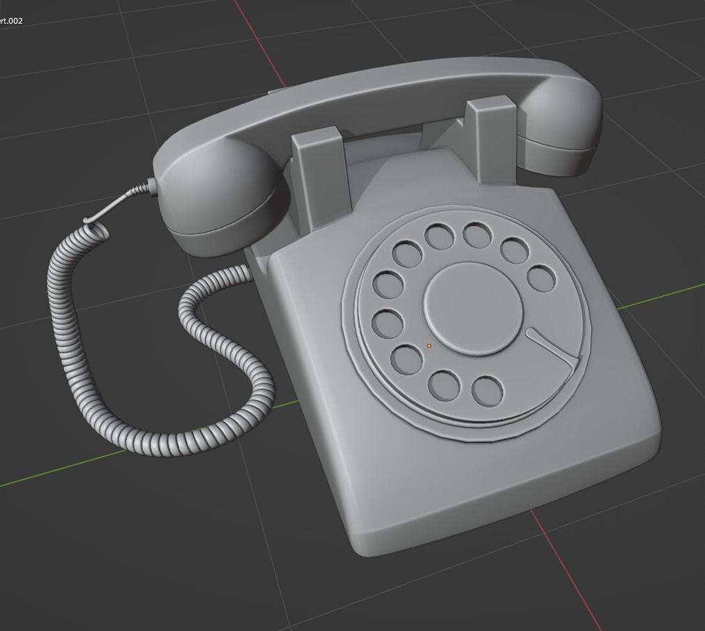 vintage phone Pbr 3D model_6