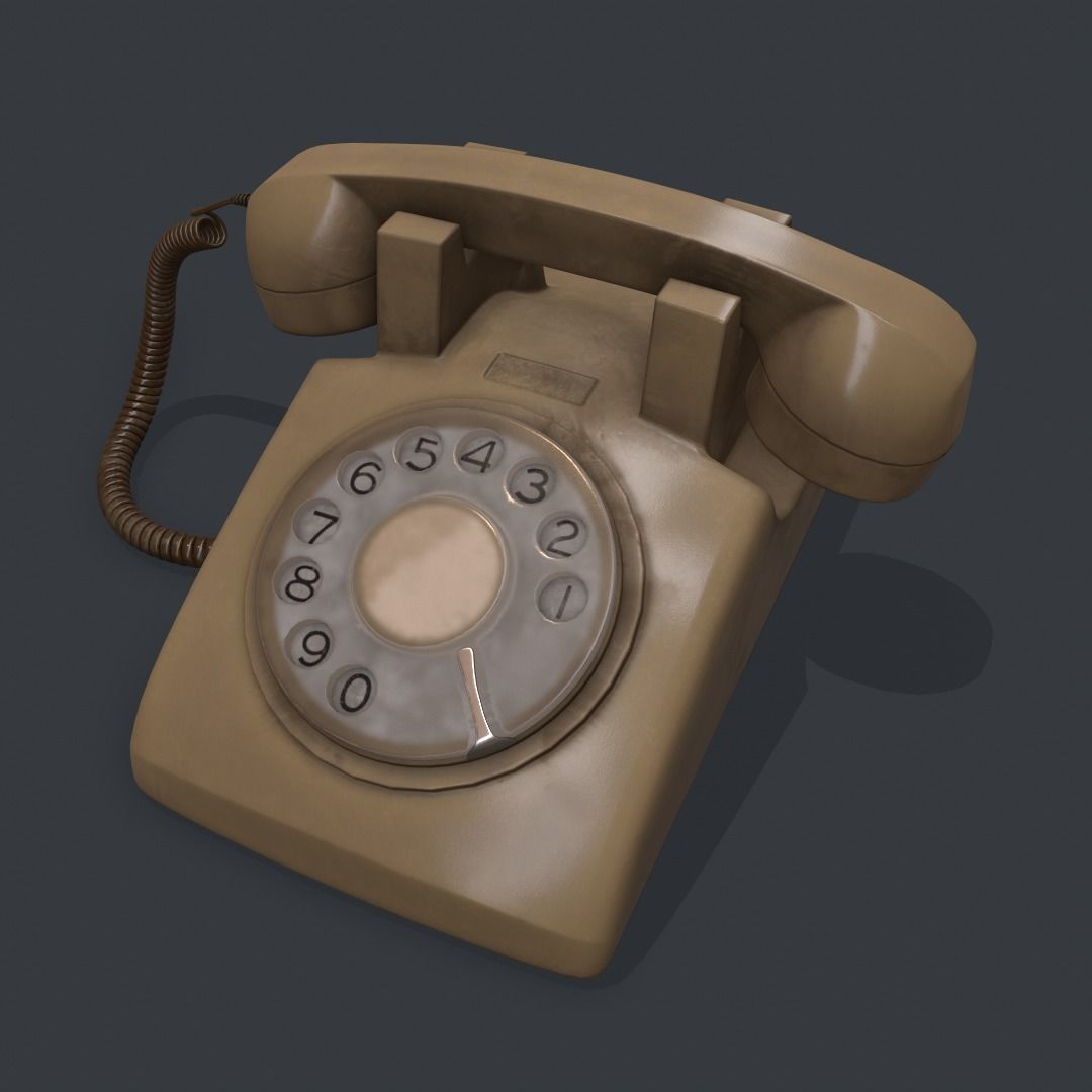 vintage phone Pbr 3D model_2