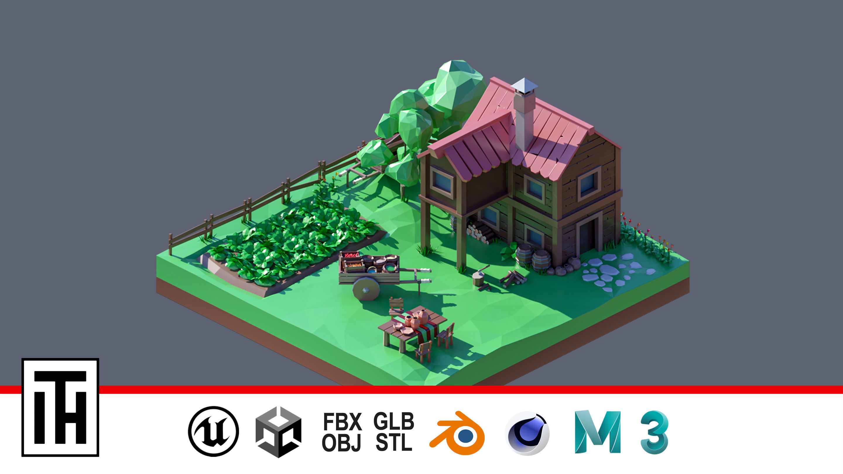 land 70A Low-poly 3D model_1