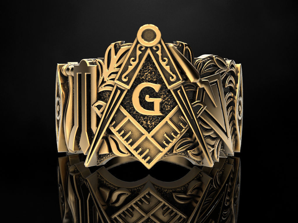 Mason Man ring 4 3D print model 3D print model_1