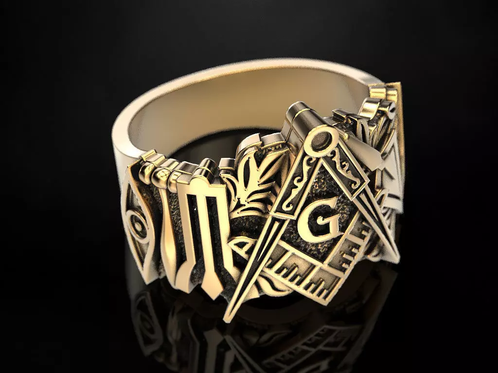 Mason Man ring 4 3D print model 3D print model_0