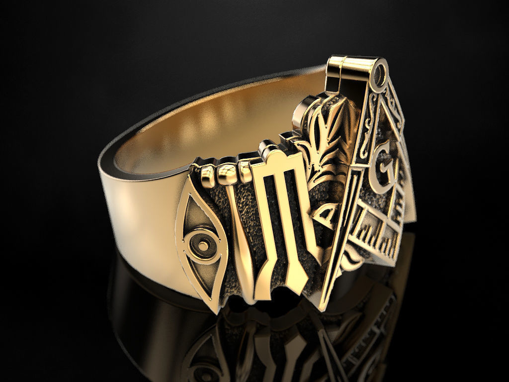 Mason Man ring 4 3D print model 3D print model_5