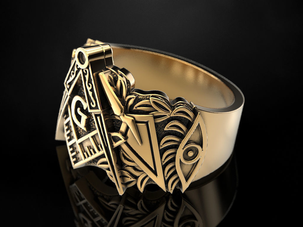 Mason Man ring 4 3D print model 3D print model_2