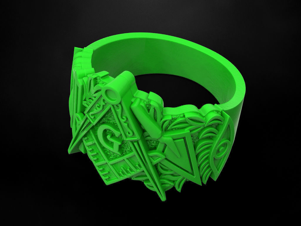 Mason Man ring 4 3D print model 3D print model_4