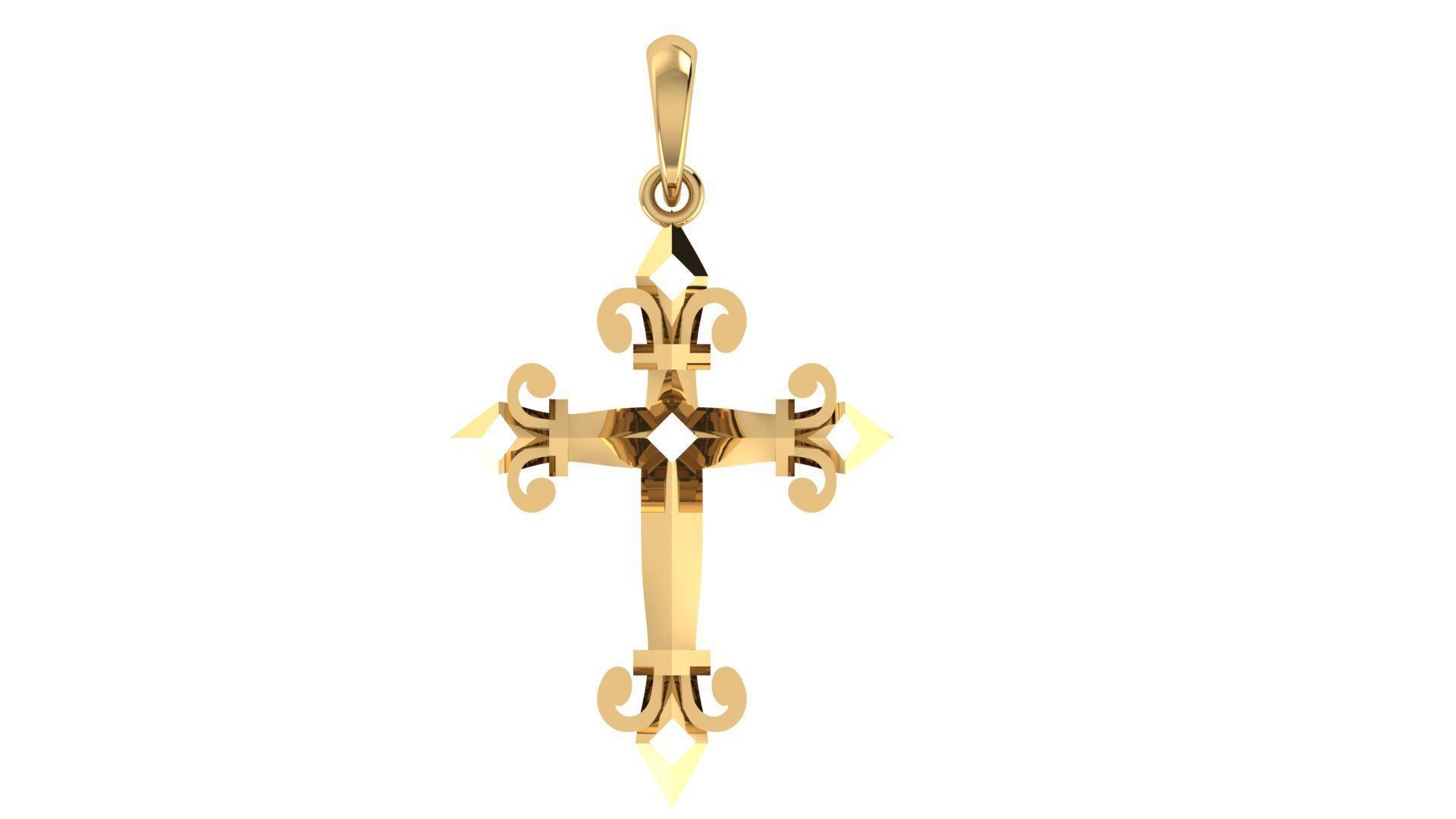 CROSS PENDANT CR124 3D print model_5