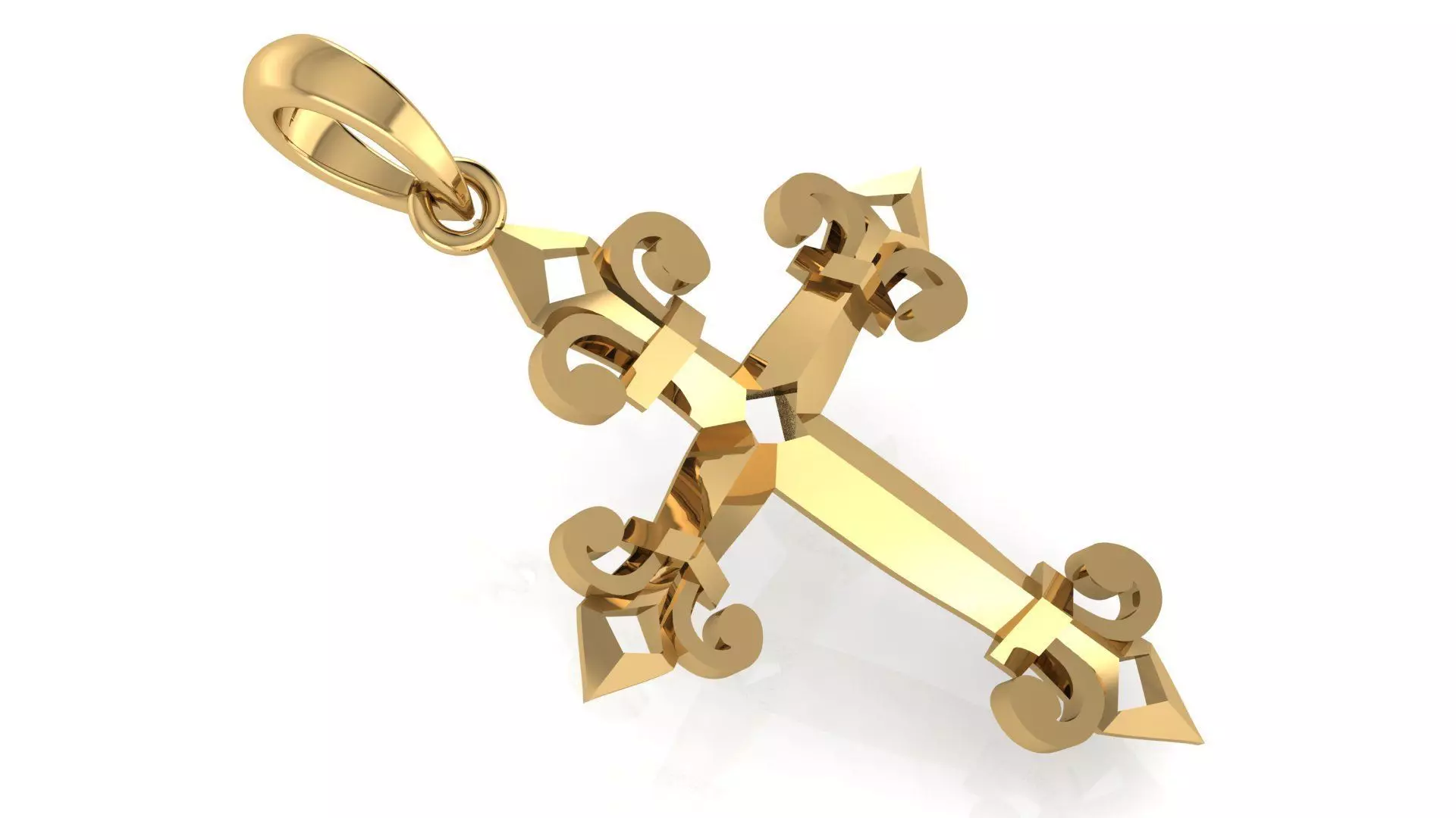 CROSS PENDANT CR124 3D print model_0