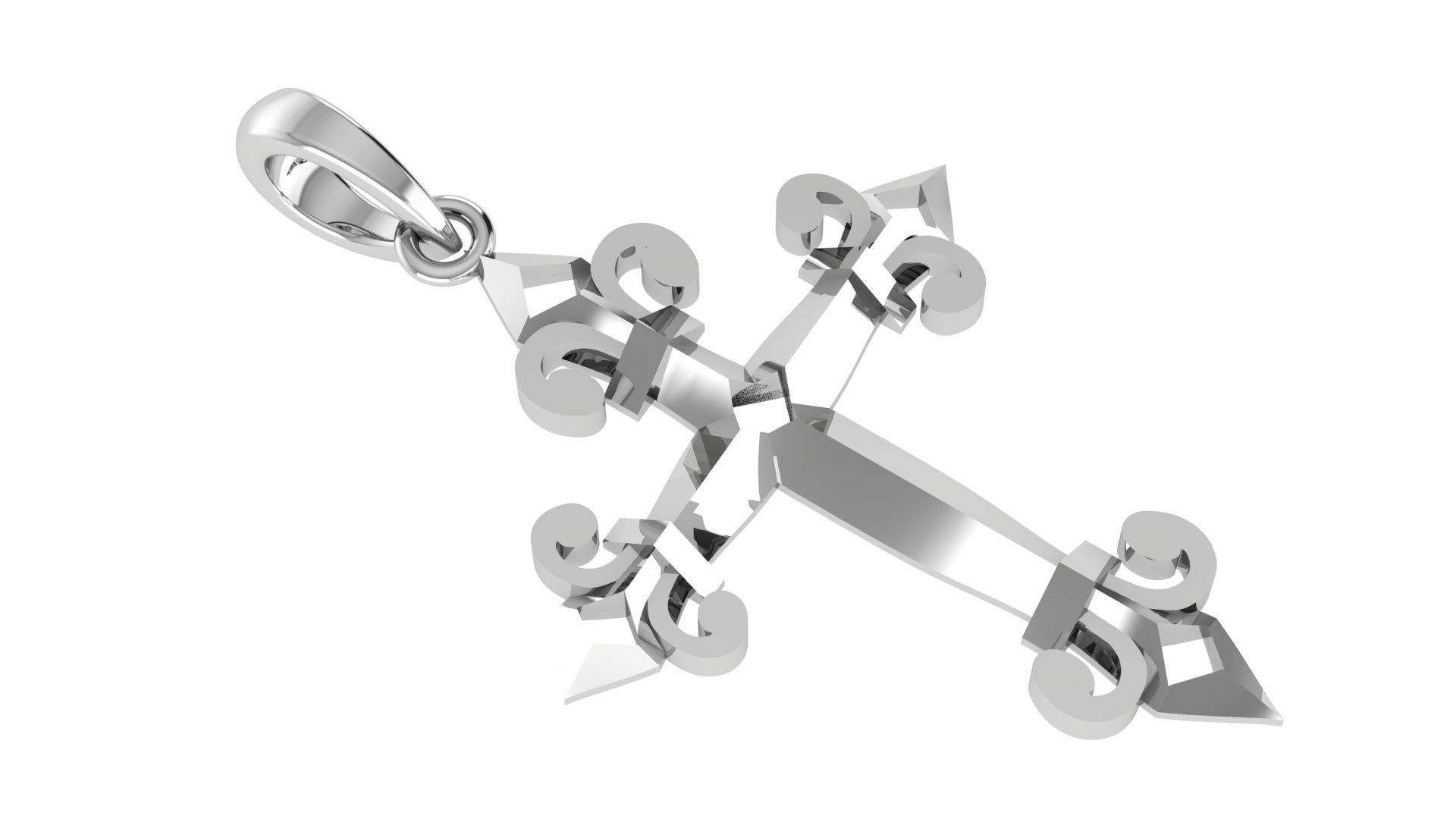 CROSS PENDANT CR124 3D print model_4