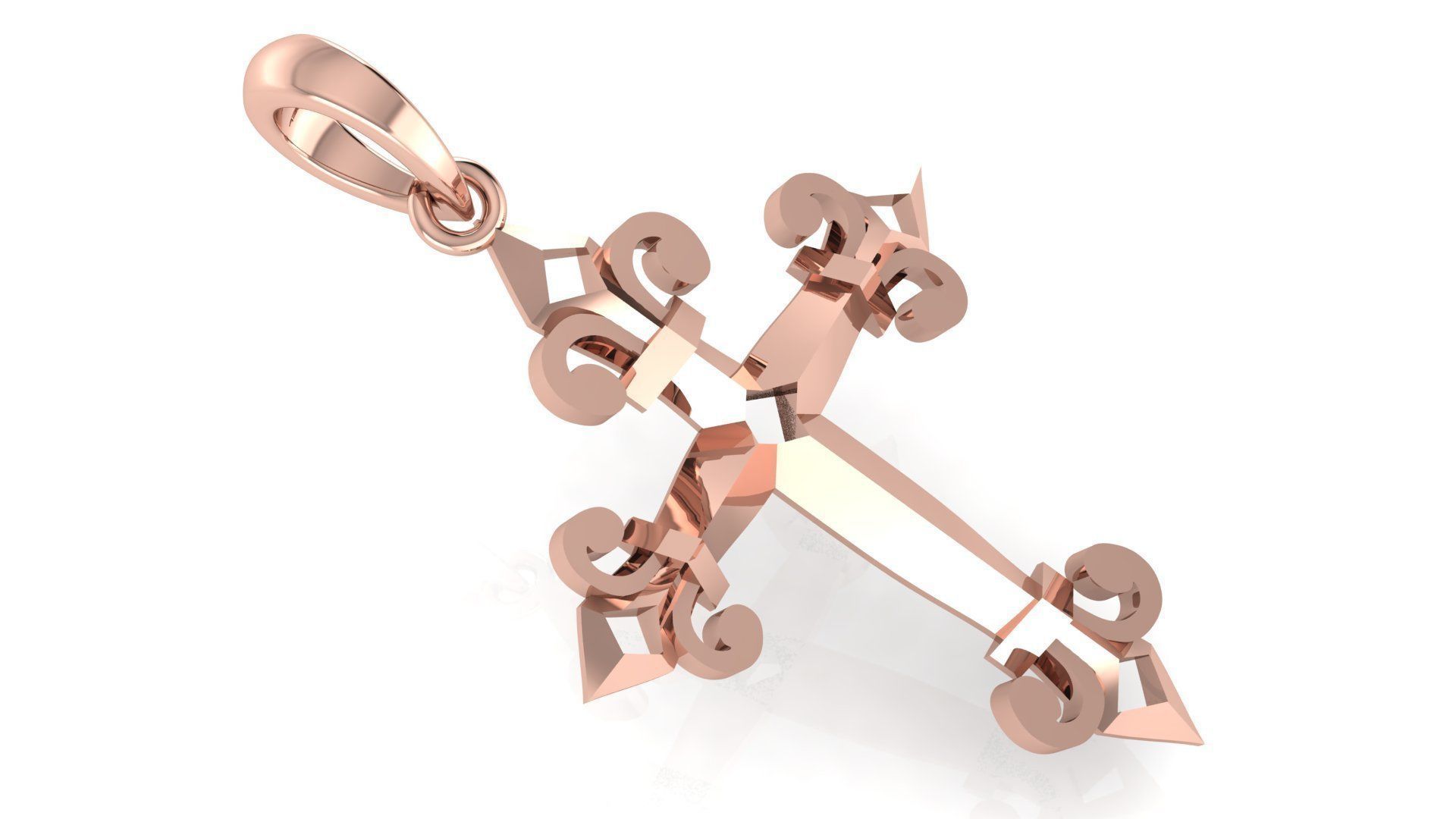 CROSS PENDANT CR124 3D print model_2