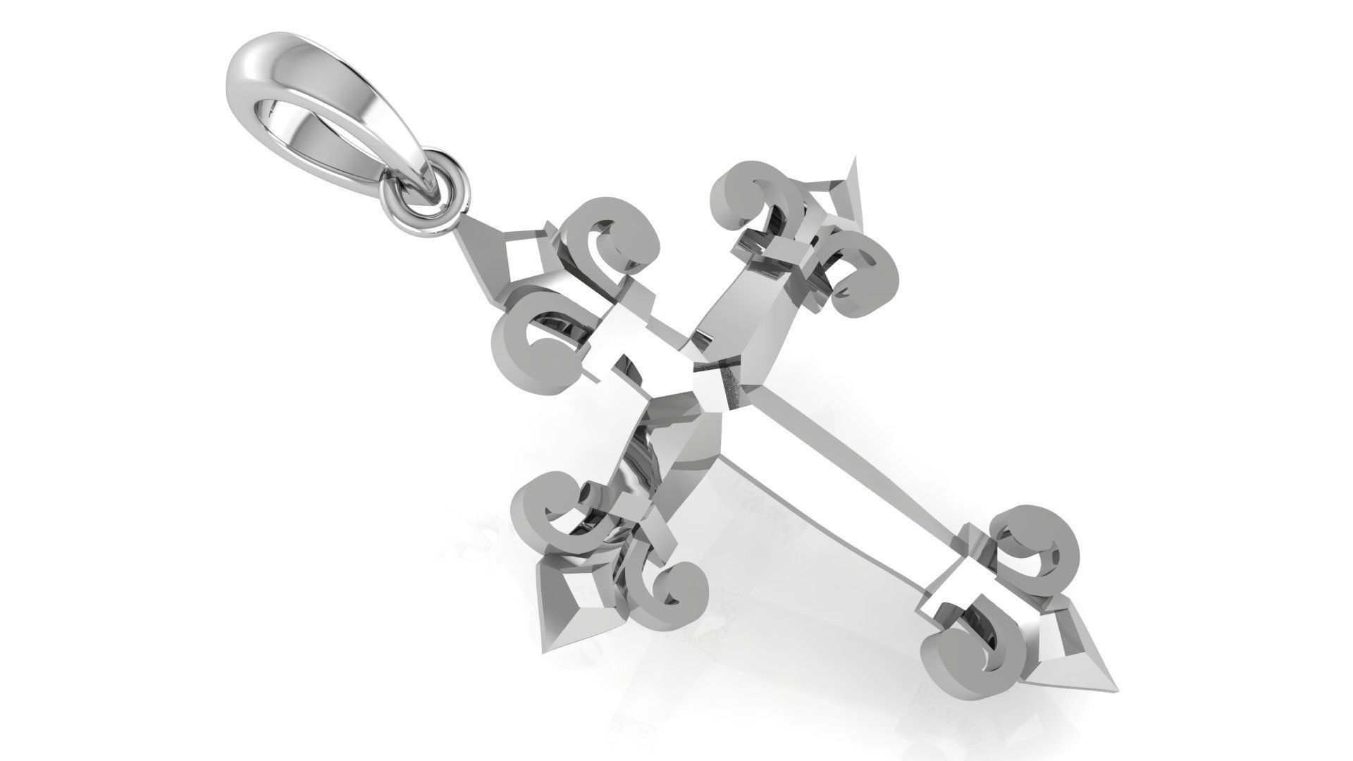 CROSS PENDANT CR124 3D print model_1