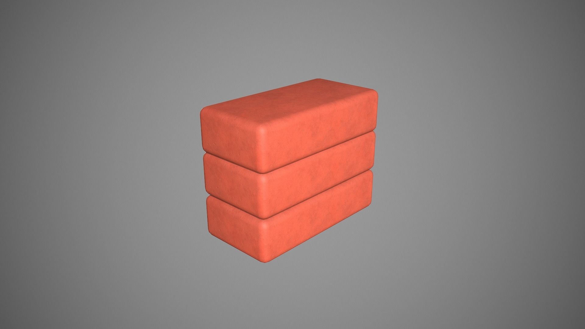 Clay Brick Low-poly 3D model_2
