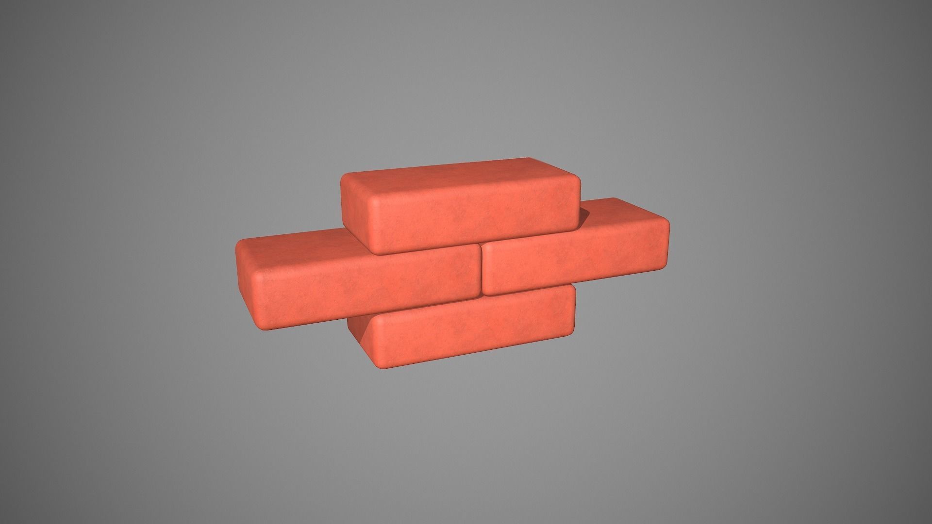 Clay Brick Low-poly 3D model_5