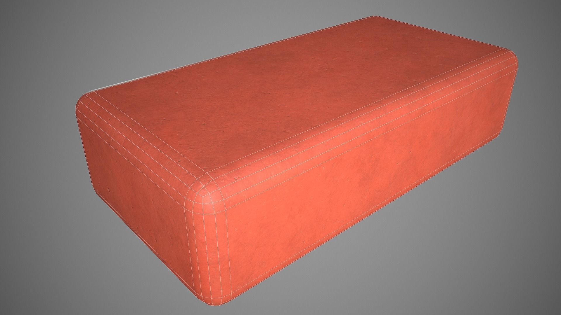 Clay Brick Low-poly 3D model_4