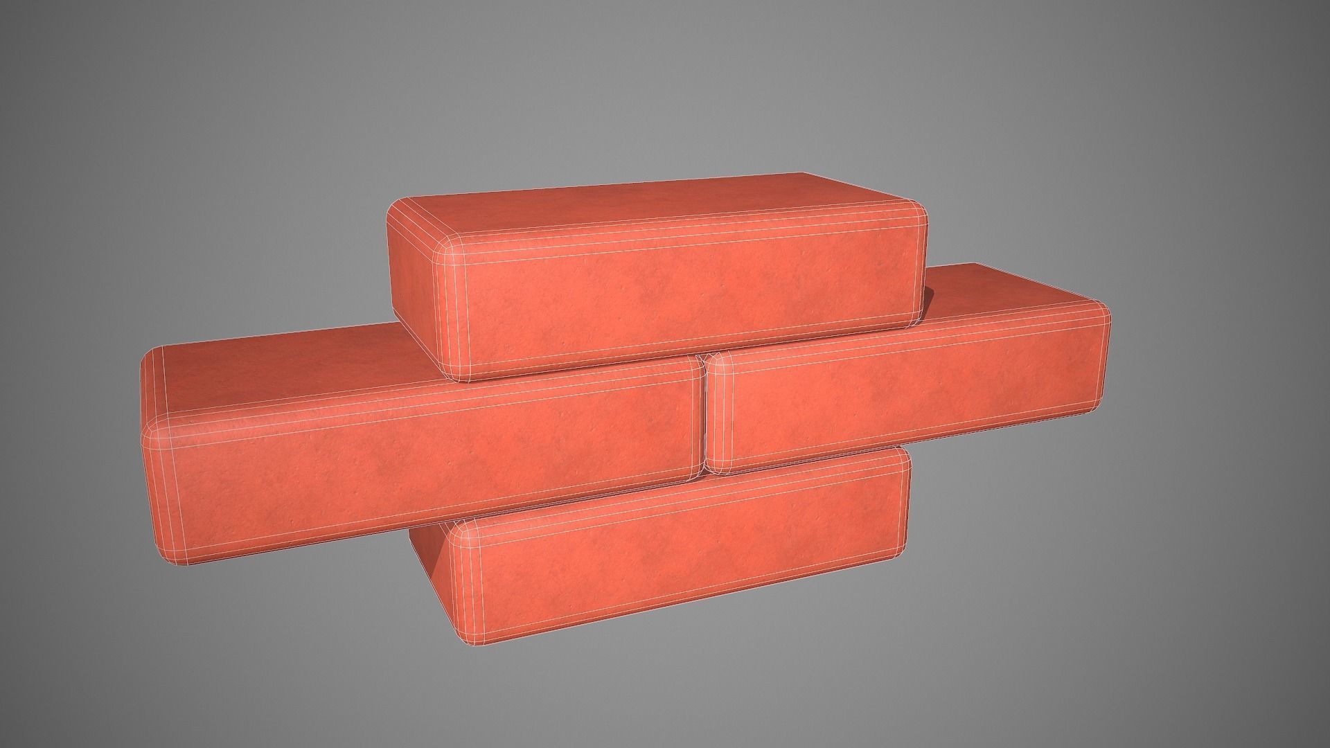 Clay Brick Low-poly 3D model_1