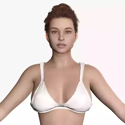 Naked Realistic Latina Woman Game Ready Low-poly 3D model