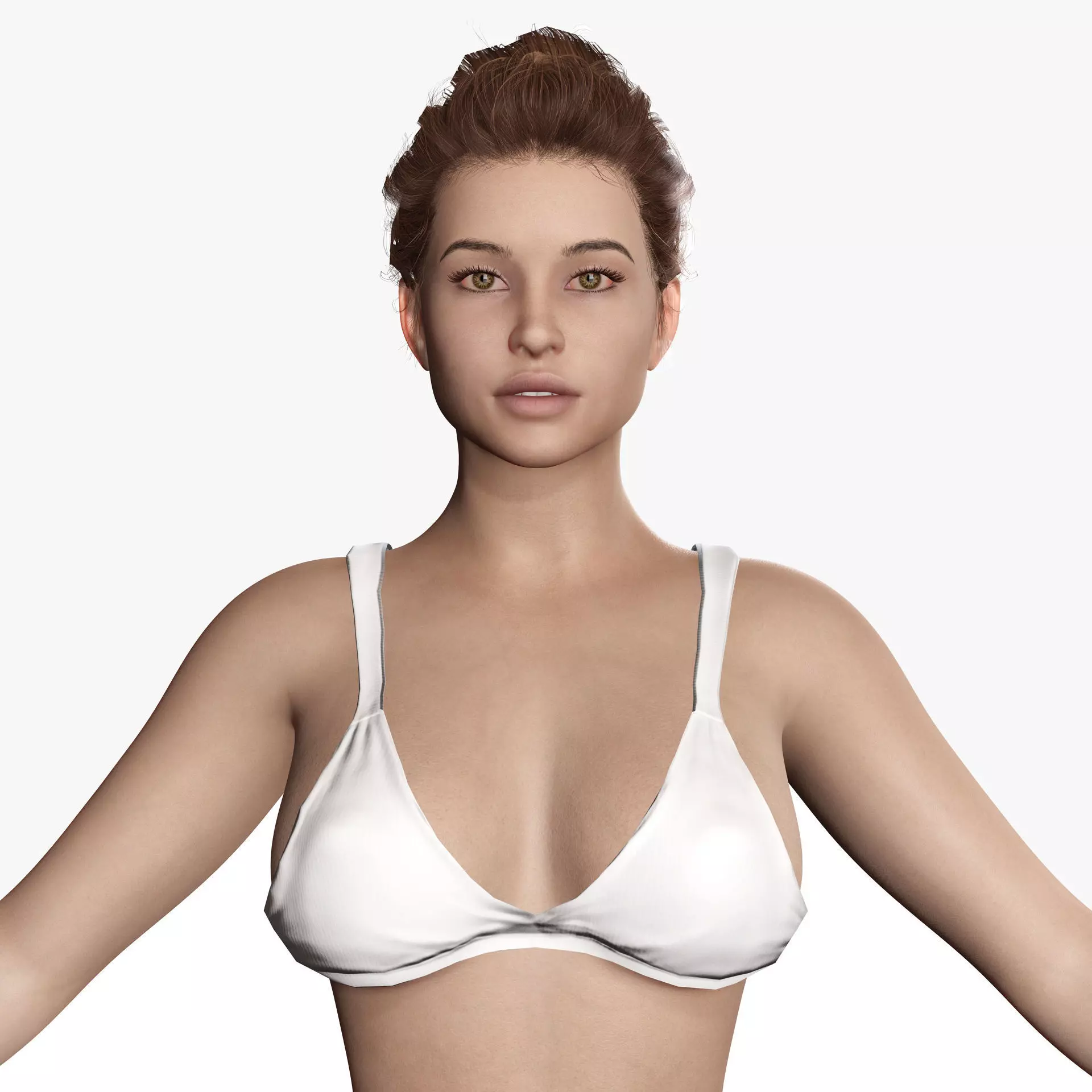 Naked Realistic Latina Woman Game Ready Low-poly 3D model_0