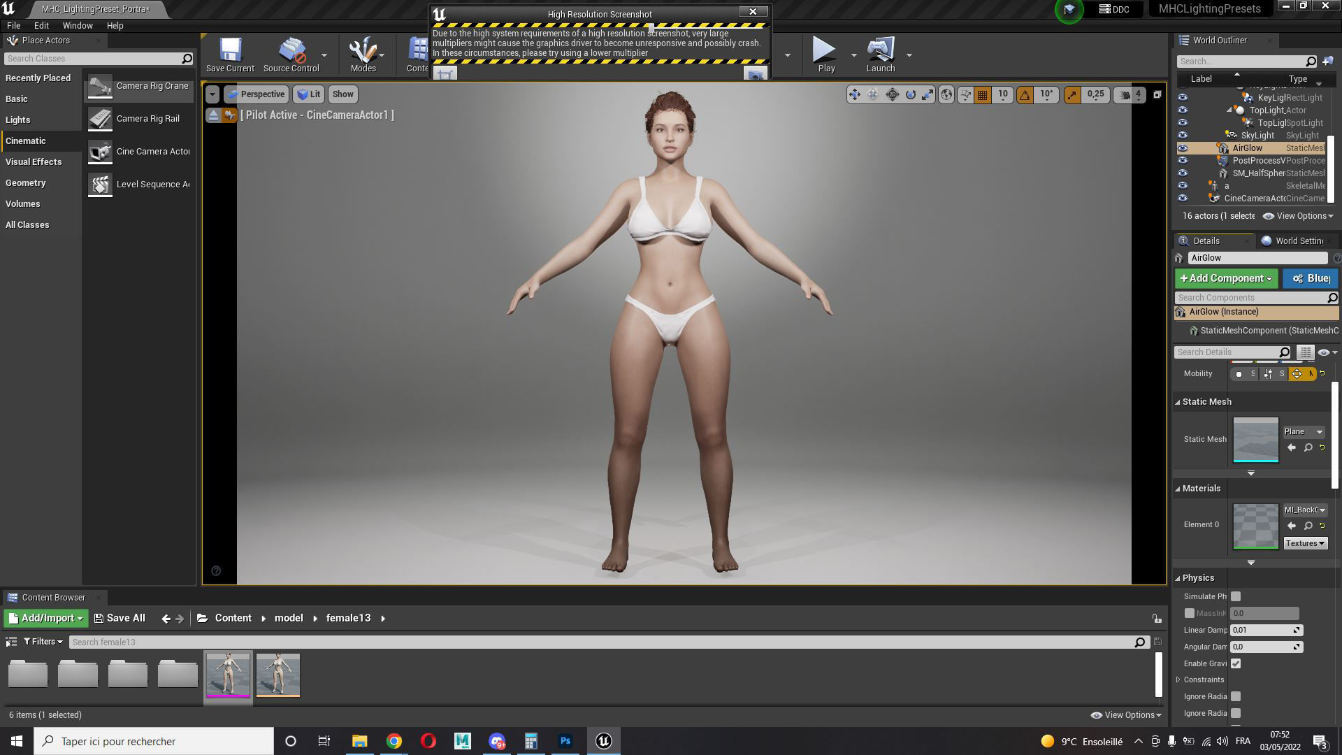 Naked Realistic Latina Woman Game Ready Low-poly 3D model_17