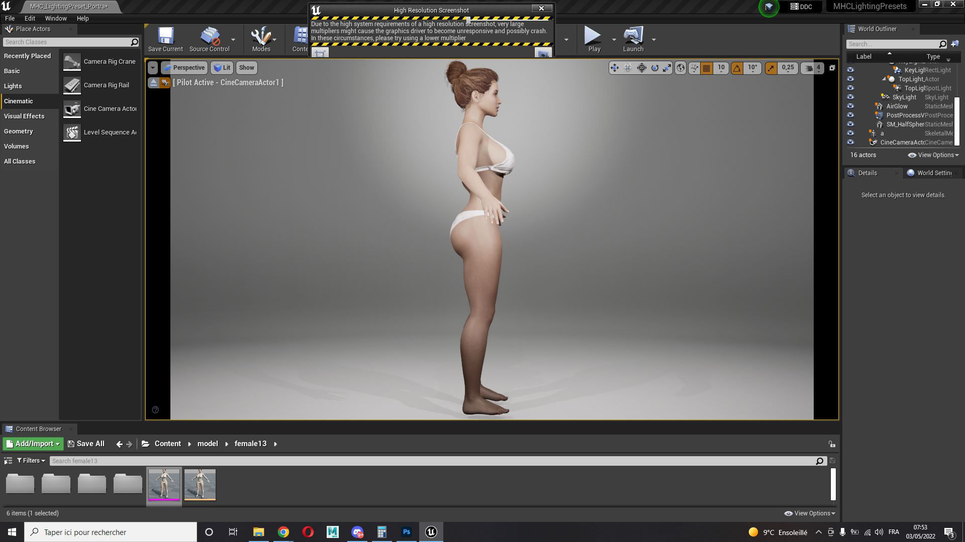 Naked Realistic Latina Woman Game Ready Low-poly 3D model_18