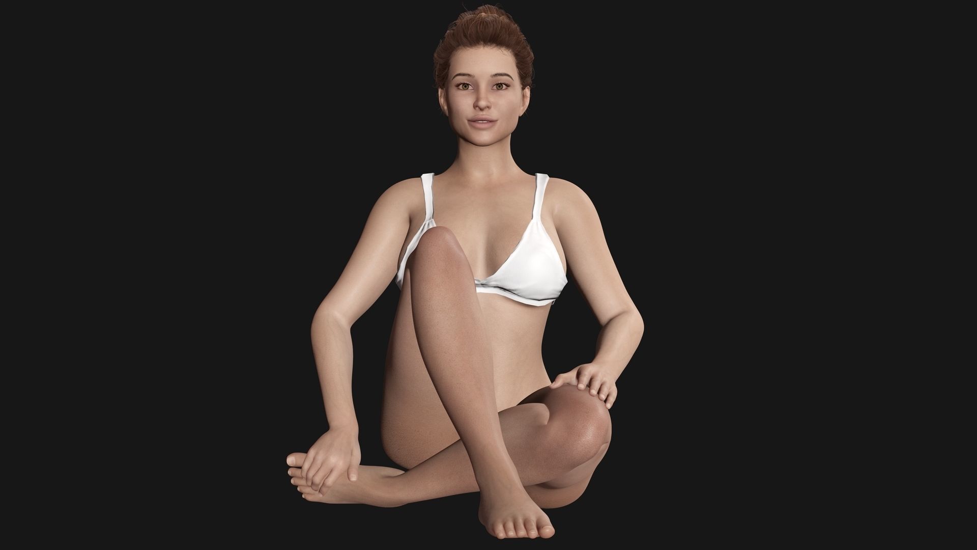 Naked Realistic Latina Woman Game Ready Low-poly 3D model_12