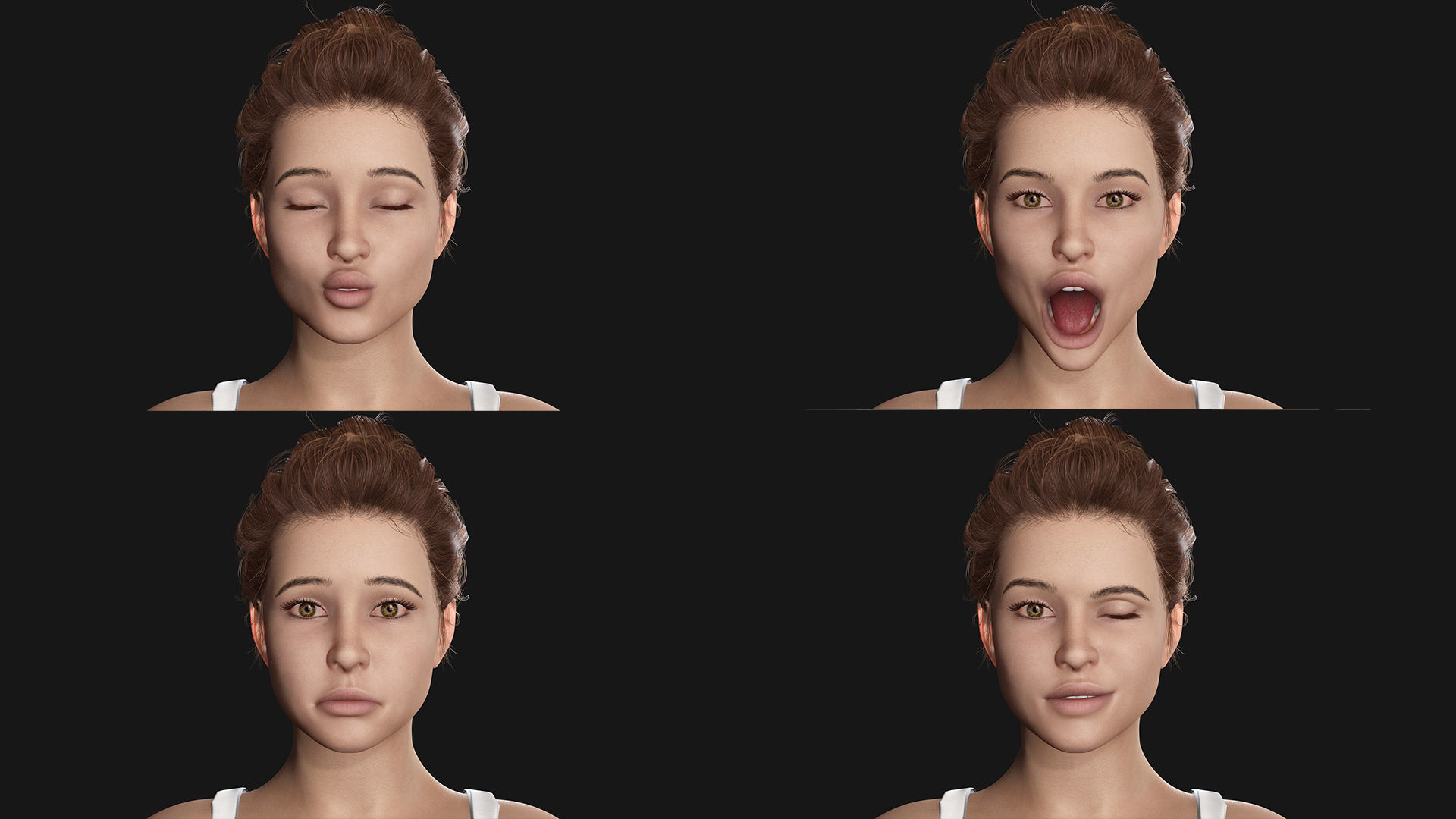 Naked Realistic Latina Woman Game Ready Low-poly 3D model_3