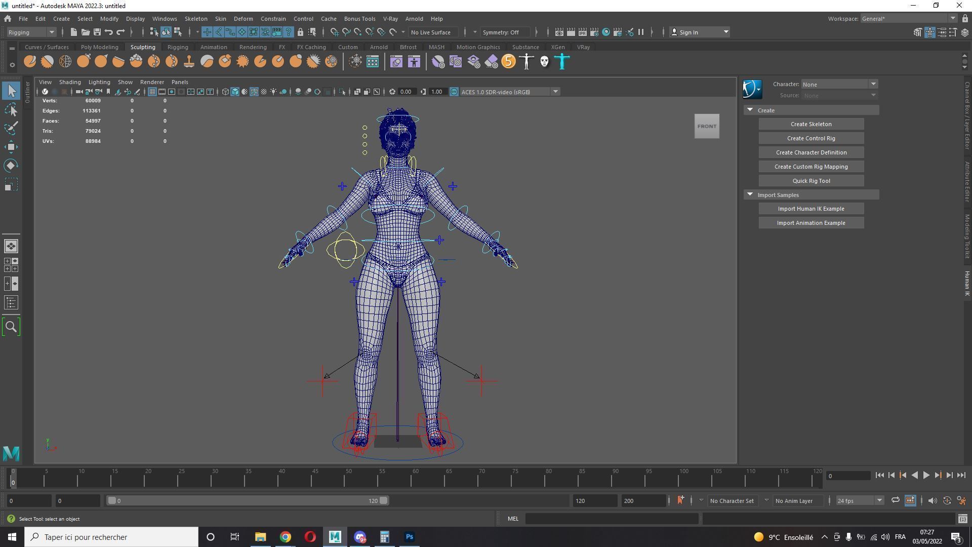 Naked Realistic Latina Woman Game Ready Low-poly 3D model_14