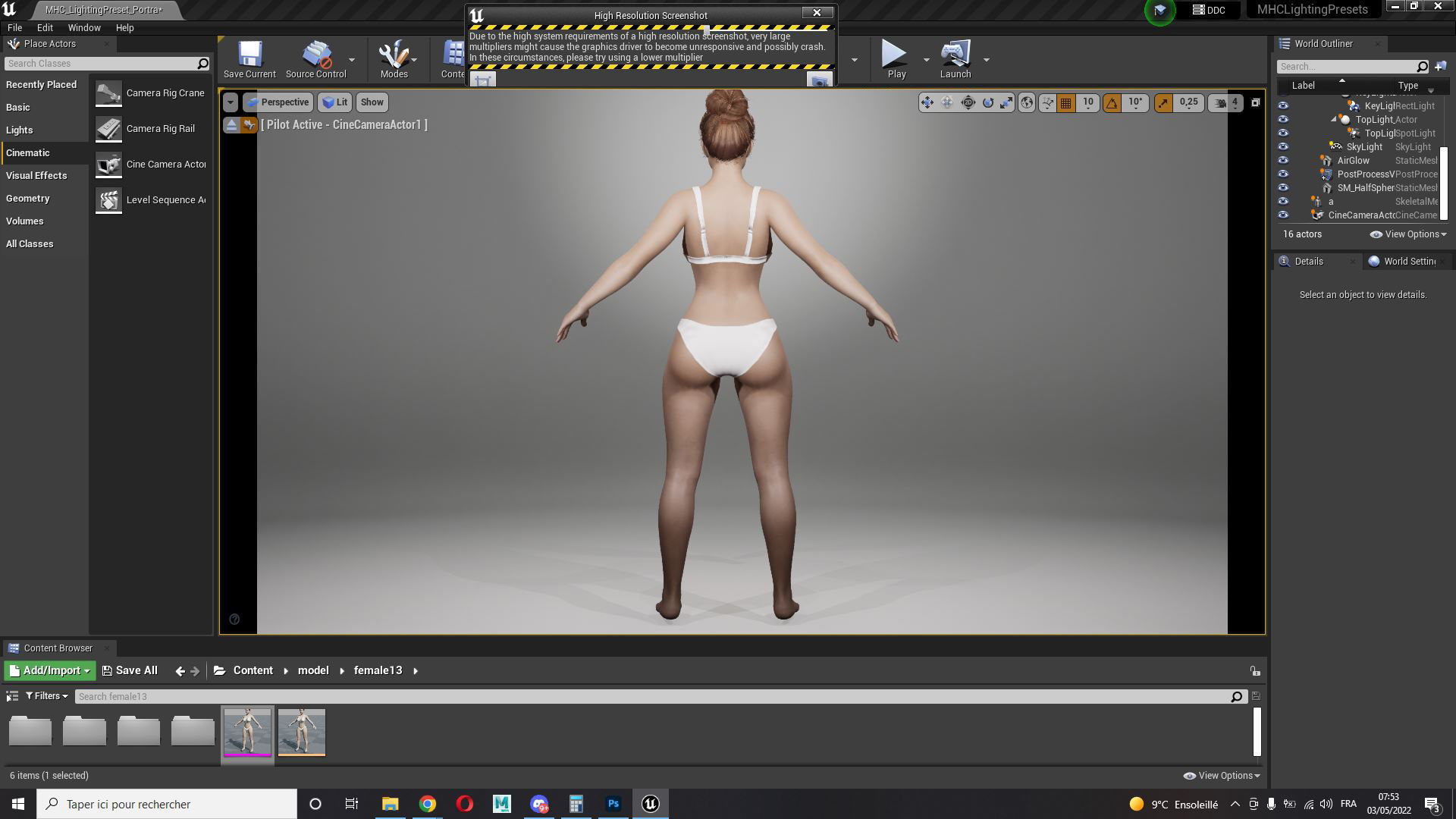 Naked Realistic Latina Woman Game Ready Low-poly 3D model_19