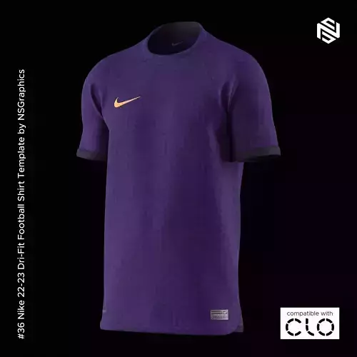 Nike 22-23 DRI-FIT Football Shirt for CLO3D-Marvelous Designer